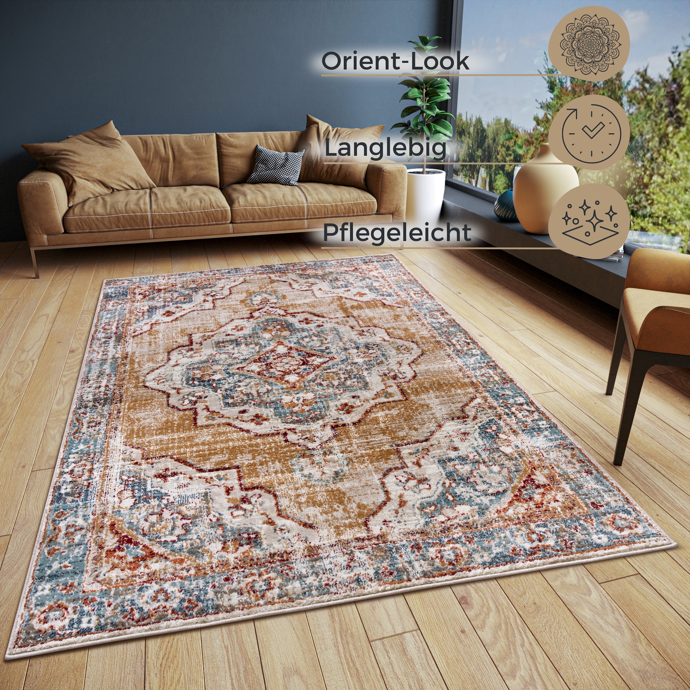 HANSE Home Teppich »Strozzi«, rechteckig, 8 mm Höhe, Läufer, Orientalisch, Kurzflor, Wohnzimmer, Schlafzimmer, Esszimmer