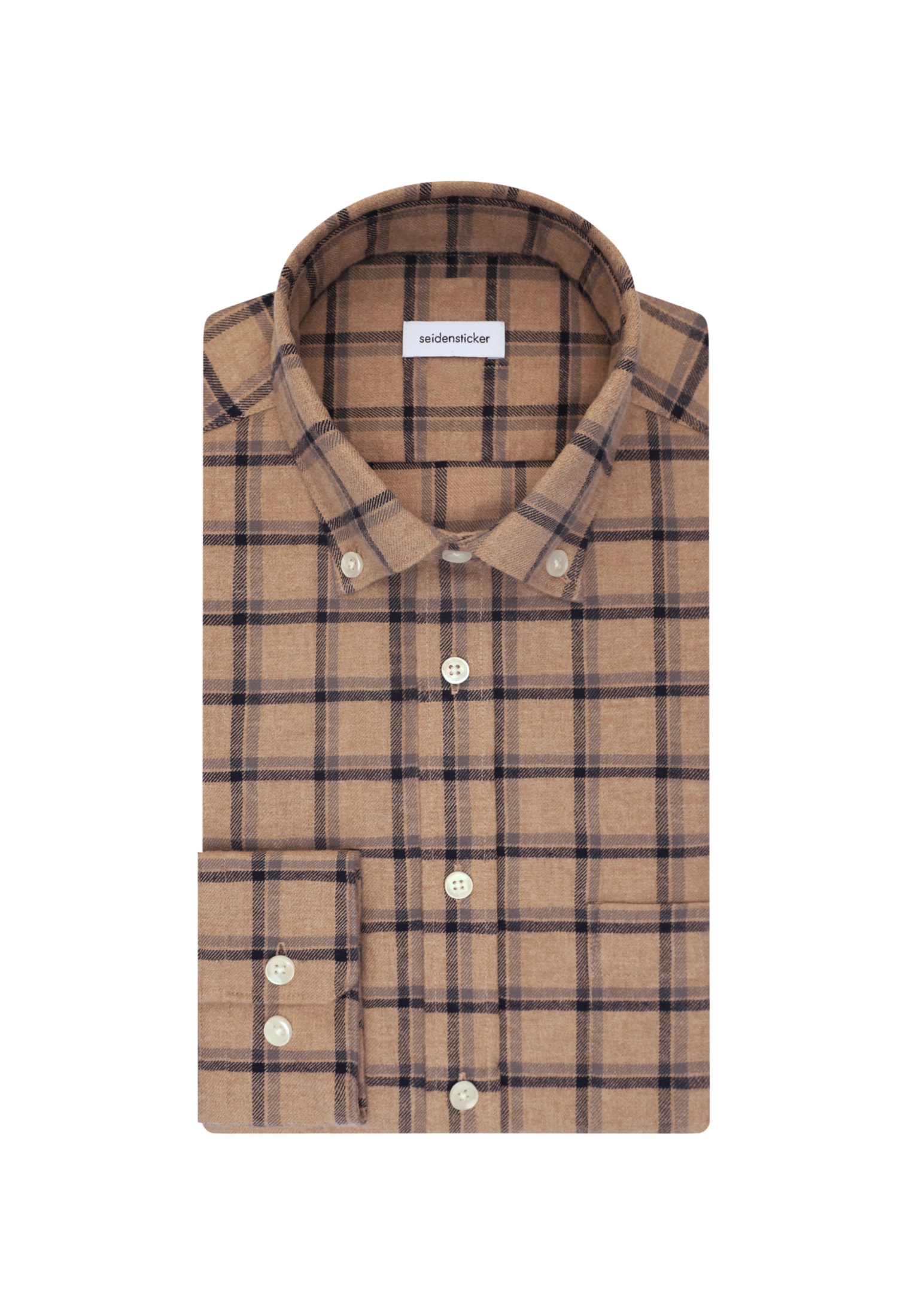 seidensticker Businesshemd »Schwarze Rose«, Slim Langarm Button-Down-Kragen Karo