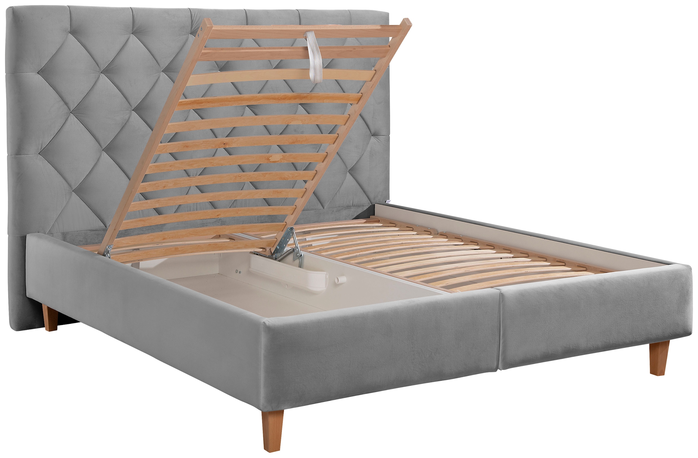 Home affaire Polsterbett »Sunley 140«, Kreuzsteppung, Kopfteilhöhe 142 cm, ohne oder mit Matratze/Lattenrost