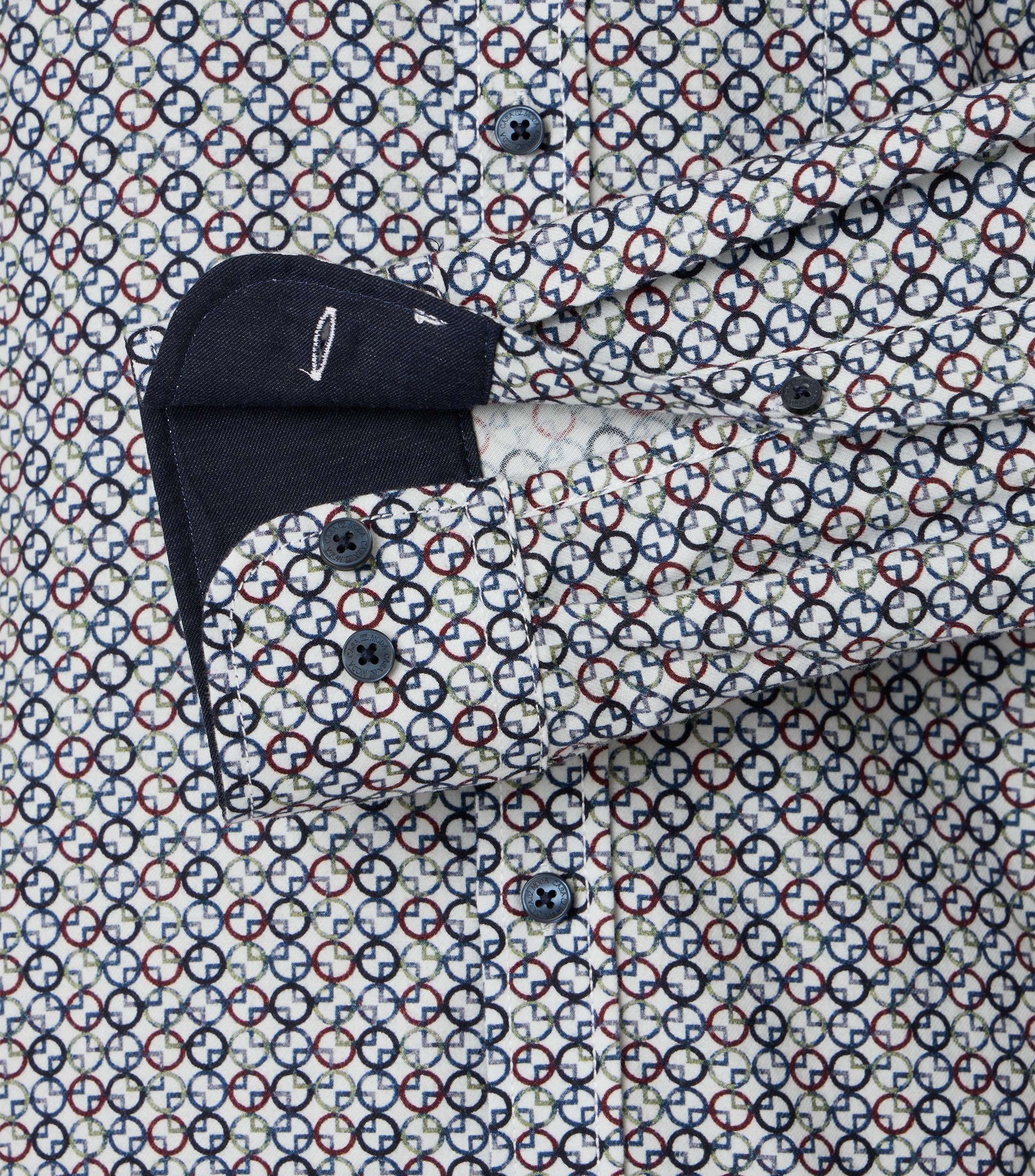 Langarmhemd CASAMODA "CASAMODA Freizeithemd Print", Herren, Gr. XL, Normalgrößen, blau (hellblau), 100% Baumwolle, bedruckt, lässig geschnitten, Hemden 3