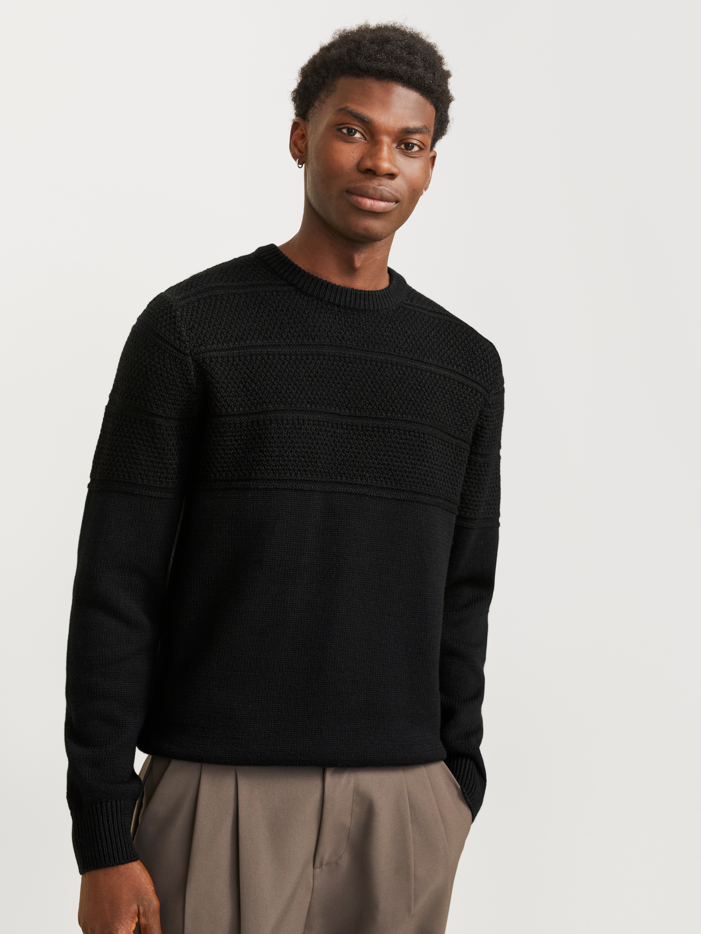Jack & Jones Rundhalspullover »JJJERRY KNIT CREW NECK AW24«, mit Struktur