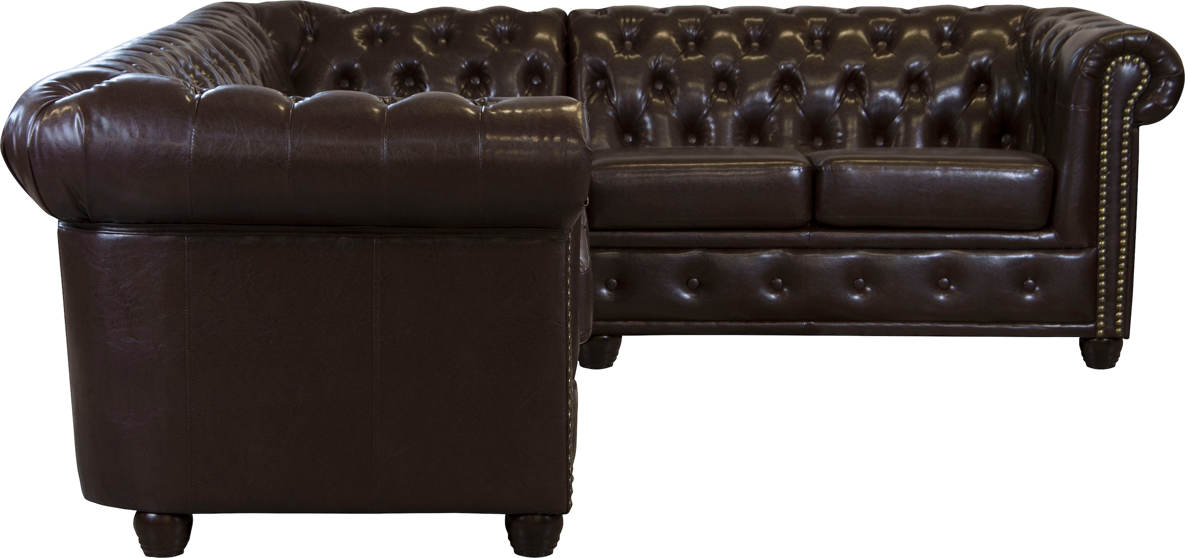 Home affaire Chesterfield-Sofa »Rysum L-Form«, Chesterfield-Optik, gleichschenklig