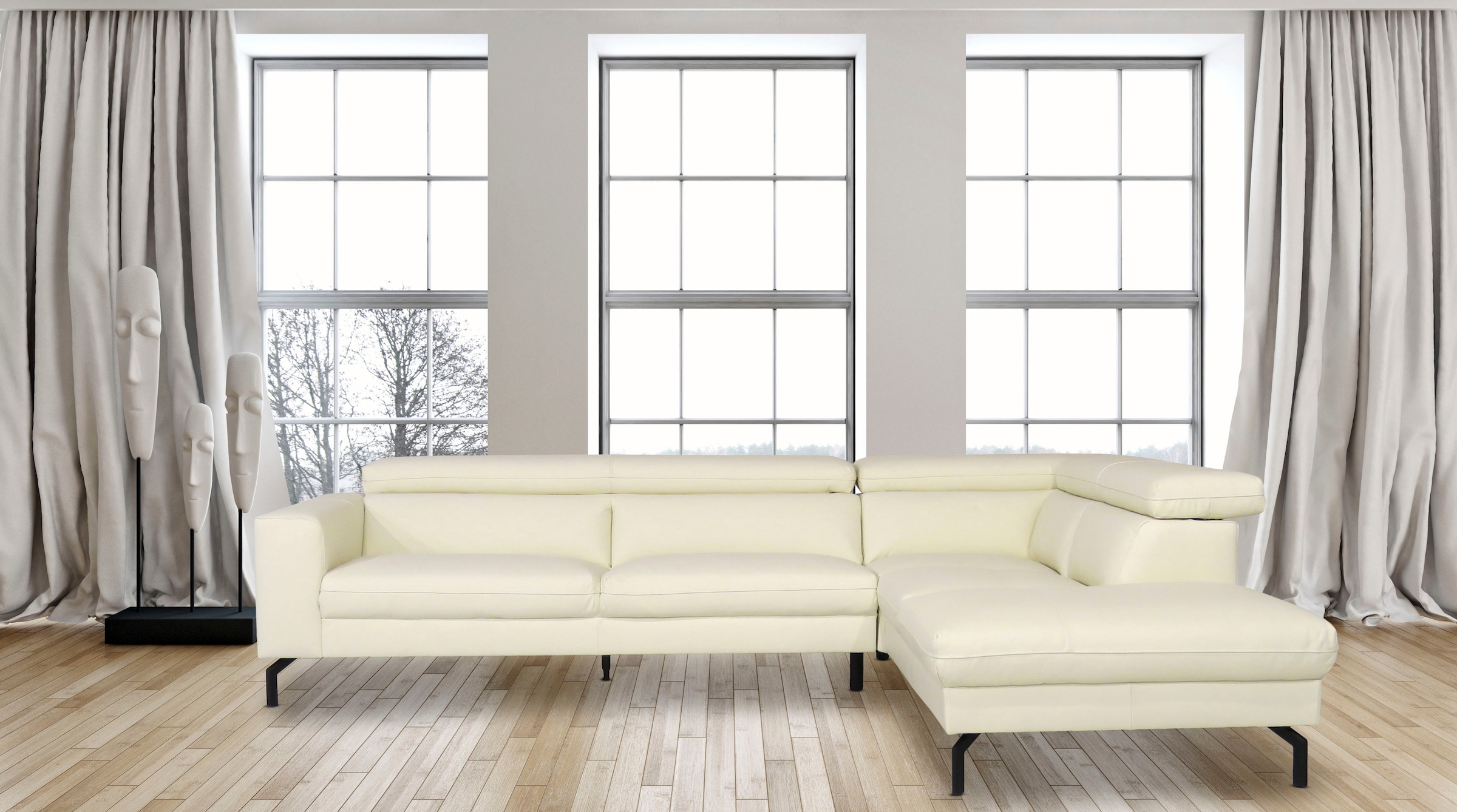 Home affaire Ecksofa "Olanta, modern und bequem, Breite 305cm, Fuß 16cm hoc günstig online kaufen