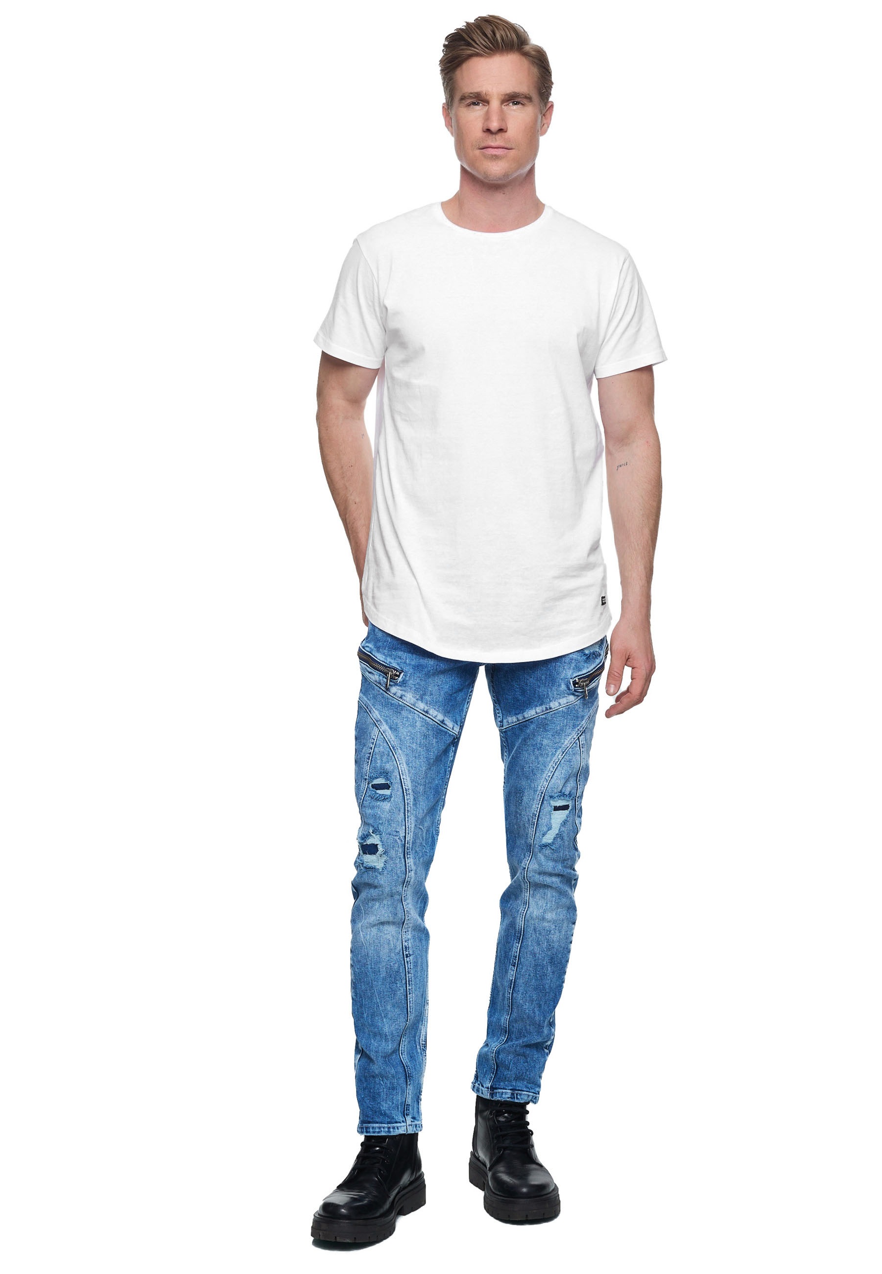 Rusty Neal Straight-Jeans »MORI«, mit trendigen Zierelementen