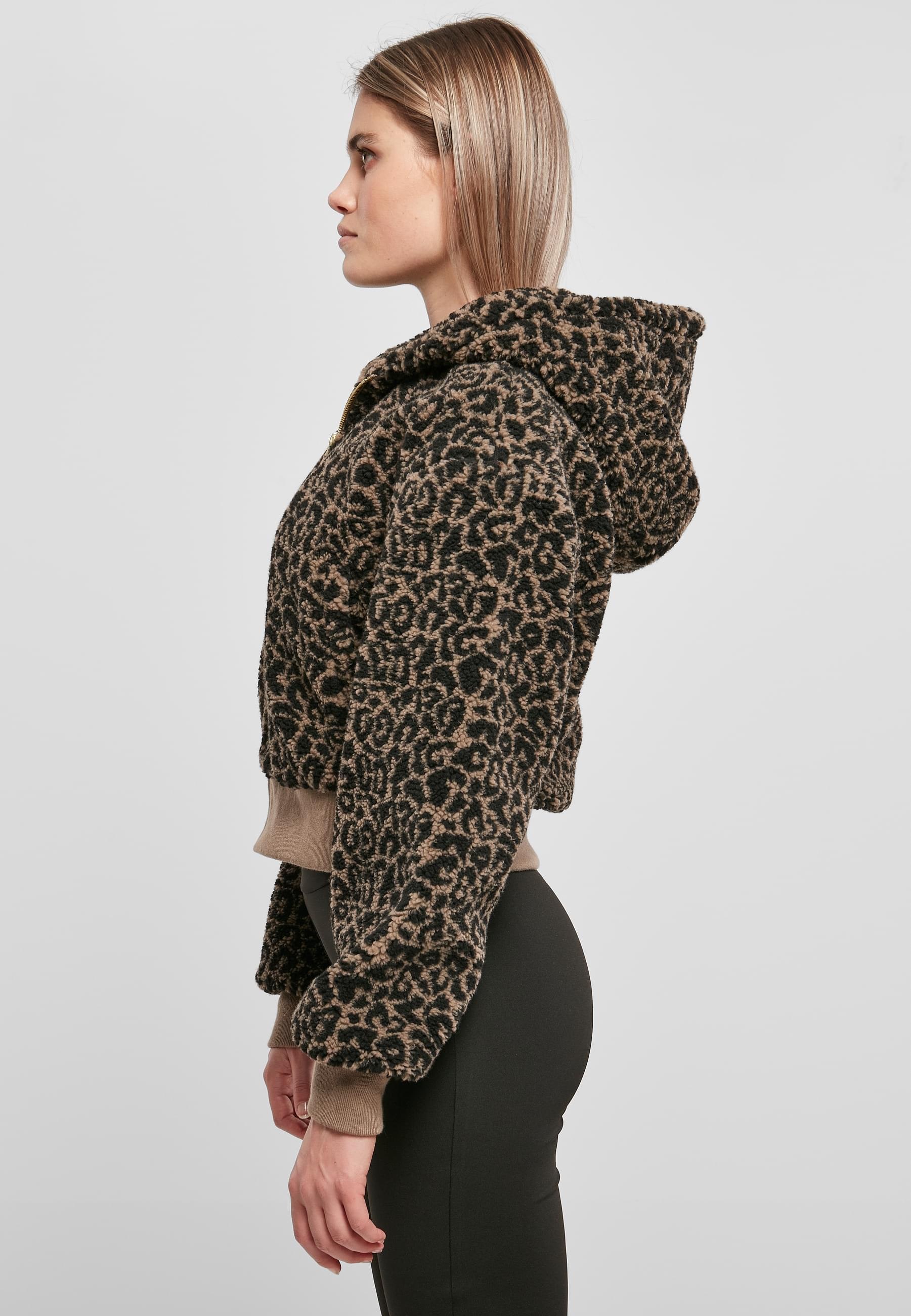 URBAN CLASSICS Allwetterjacke »Urban Classics Damen Ladies Short Oversized AOP Sherpa Jacket«, (1 St.), mit Kapuze