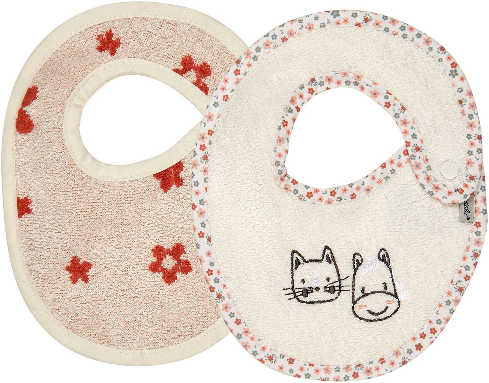 STERNTALER Baby Lätzchen "Doppelpack Bauernhof, ecru", beige, Baumwolle, Lätzchen