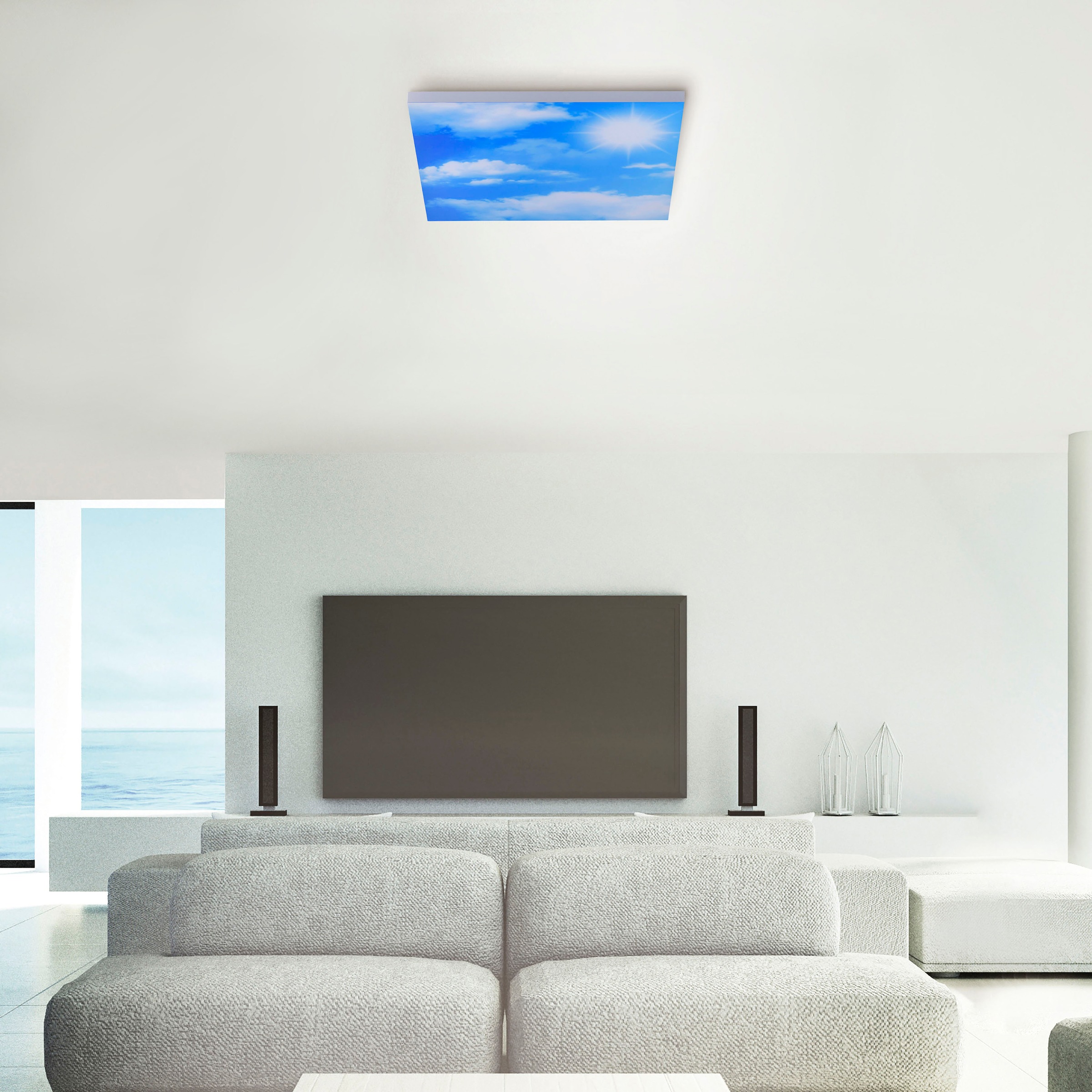 JUST LIGHT LED Deckenleuchte »CLOUD«, 1 flammig, Leuchtmittel LED-Board | LED wechselbar, dimmbar, CCT - Farbtemperaturwechsel; Memoryfunktion; Wolkenmotiv