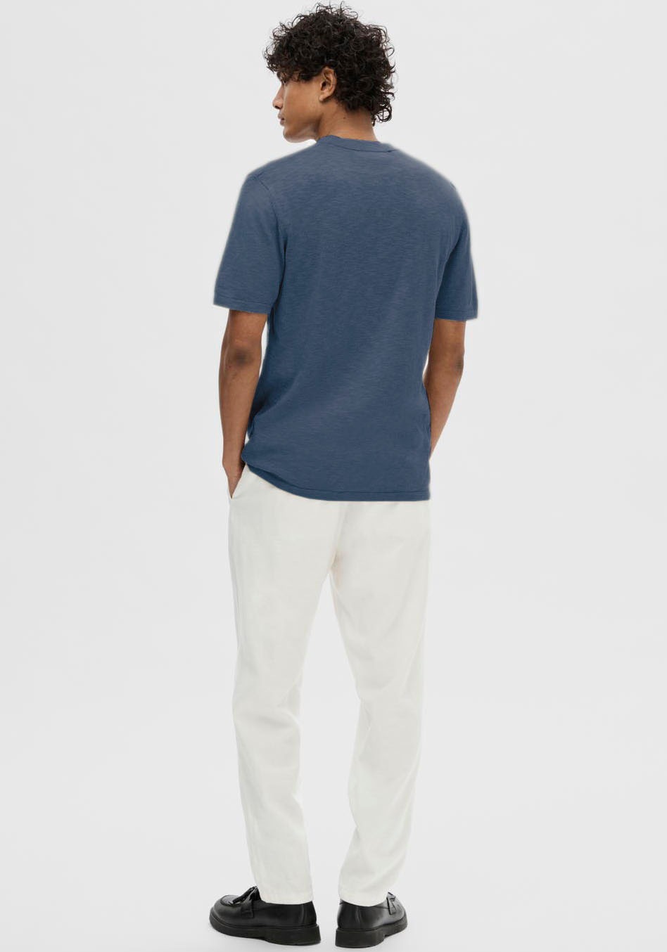 SELECTED HOMME Kurzarmshirt »SLHBERG LINEN SS KNIT TEE NOOS«