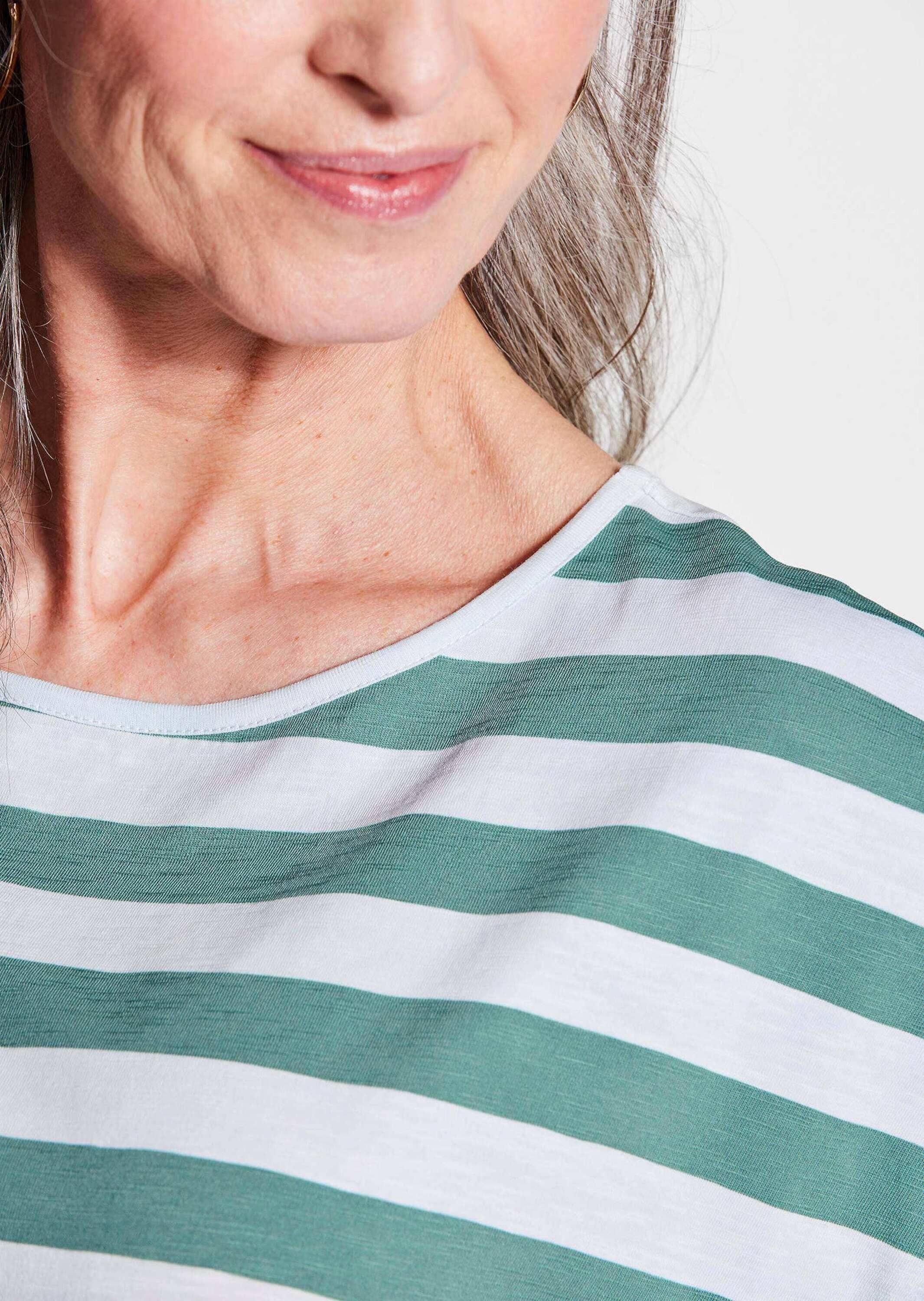 GOLDNER Kurzarmshirt »Kurzgröße Modisches Blockstreifen-Oberteil«