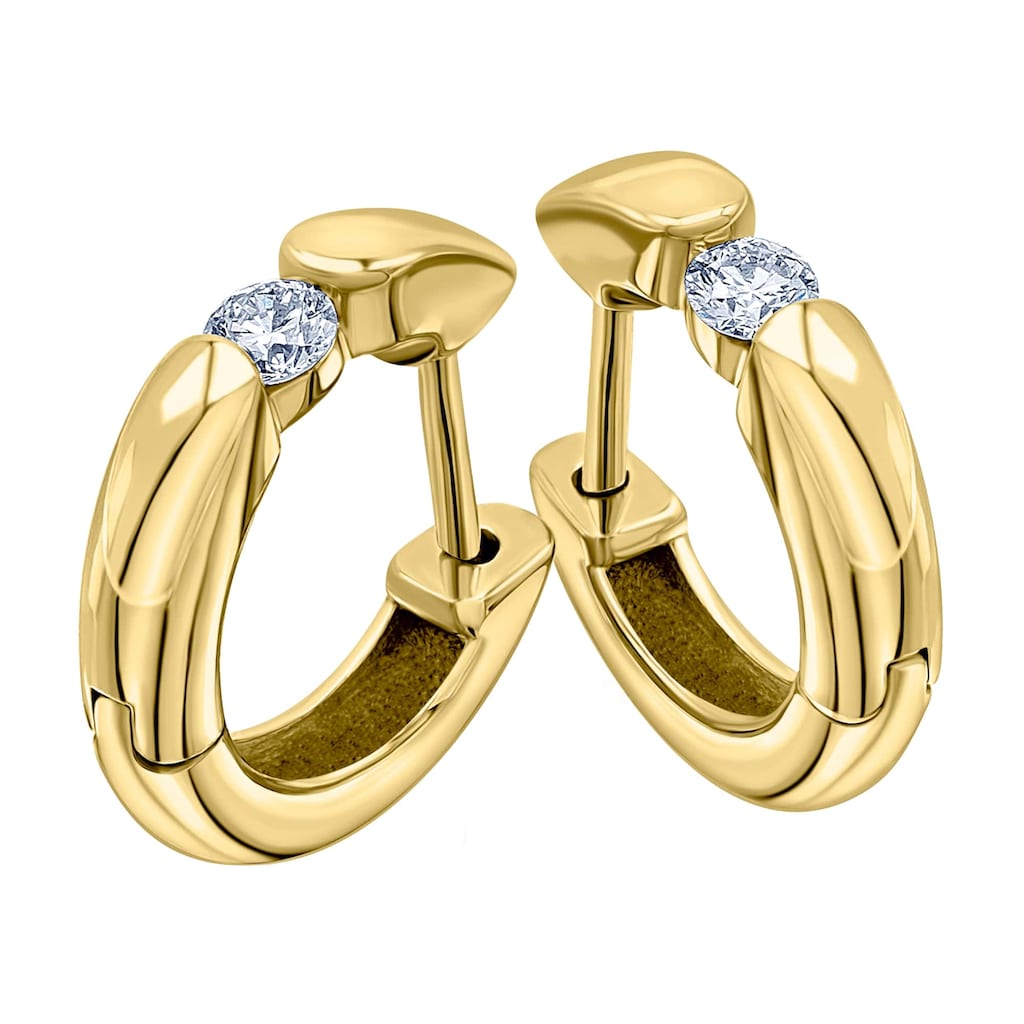ONE ELEMENT Paar Creolen »0,10 ct Diamant Brillant Ohrringe Creolen aus 585 Gelbgold«