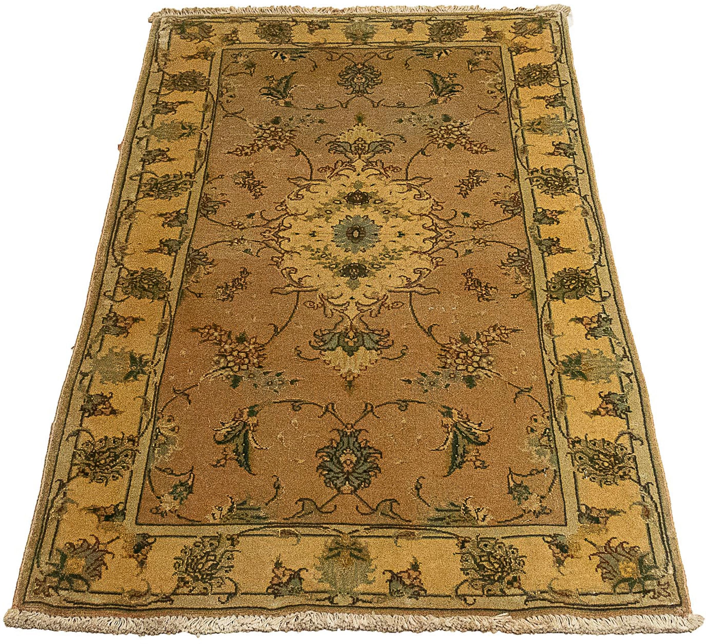 morgenland Orientteppich "Perser - Täbriz - Royal - 122 x 66 cm - hellbraun", rechteckig, 7 mm Höhe, Wohnzimmer, Handgek