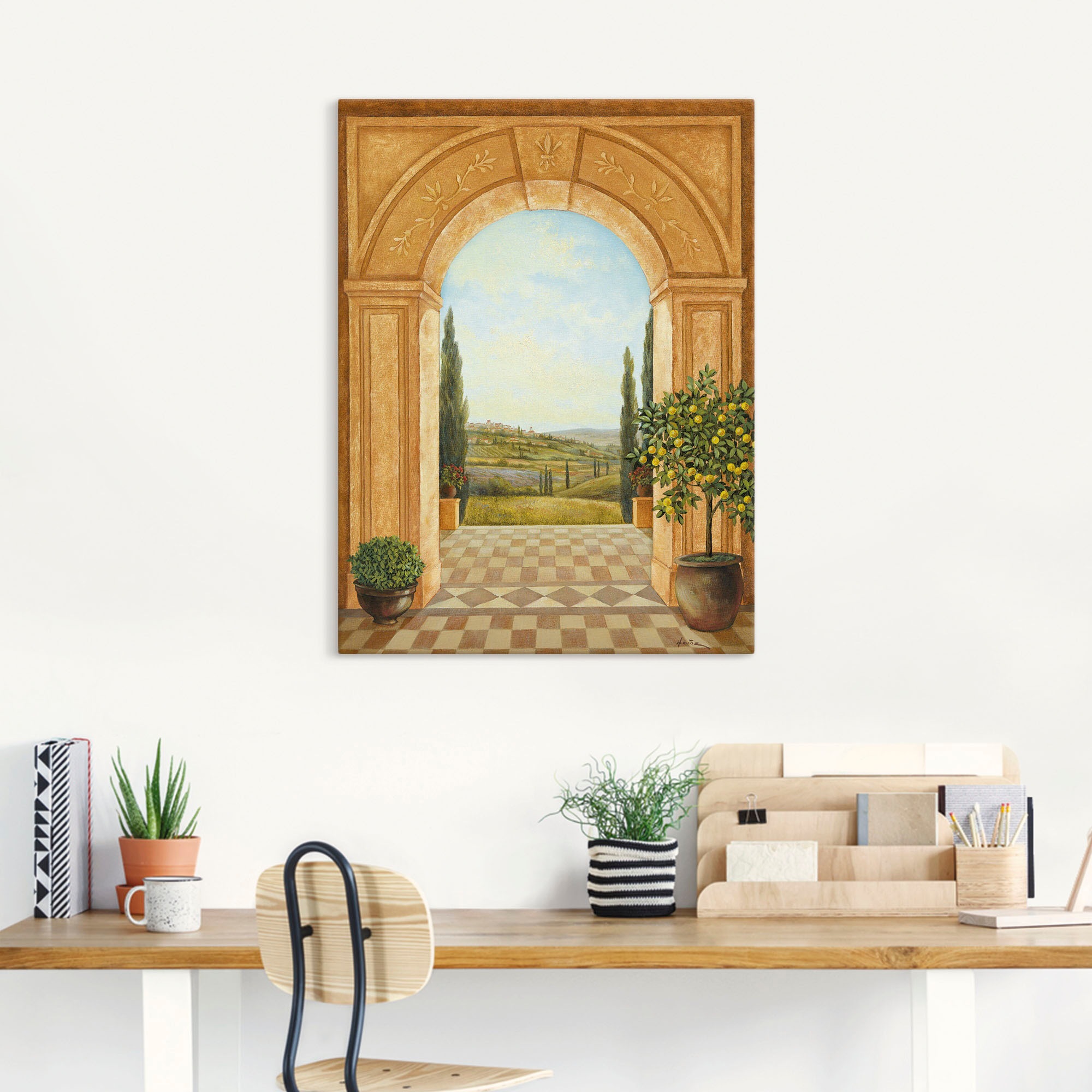 Artland Wandbild »Ausblick mit Zitronenbaum«, Fensterblick, (1 St.), als Leinwandbild, Poster, Wandaufkleber in verschied. Größen