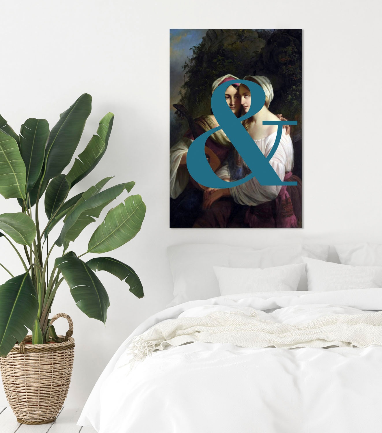 queence Acrylglasbild "Liebespaar mit Farbklecks" Bilder von Liebespaaren günstig online kaufen