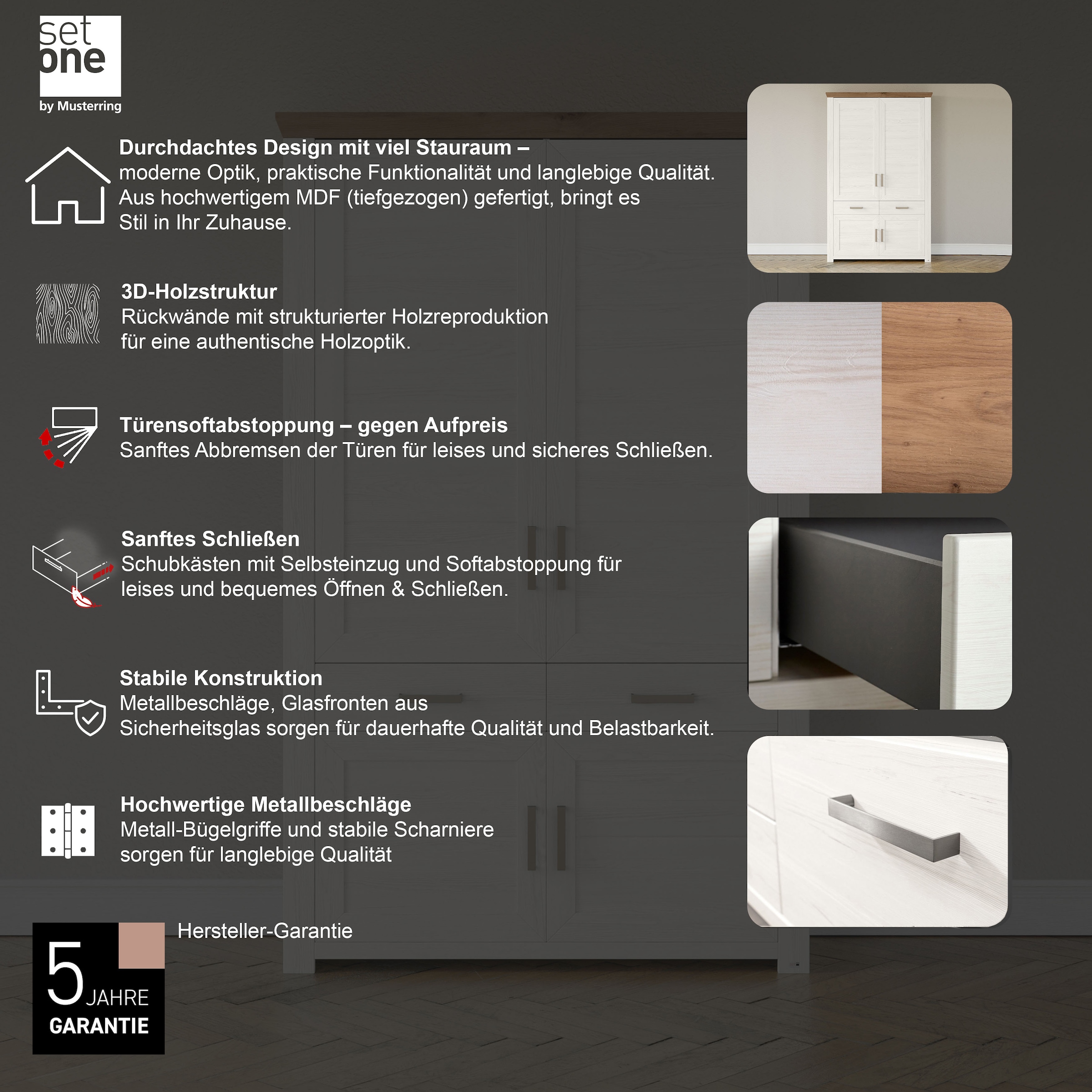set one by Musterring Regalelement »York« mit viel Stauraum, in 3 Farben erhältlich, Breite 129 cm