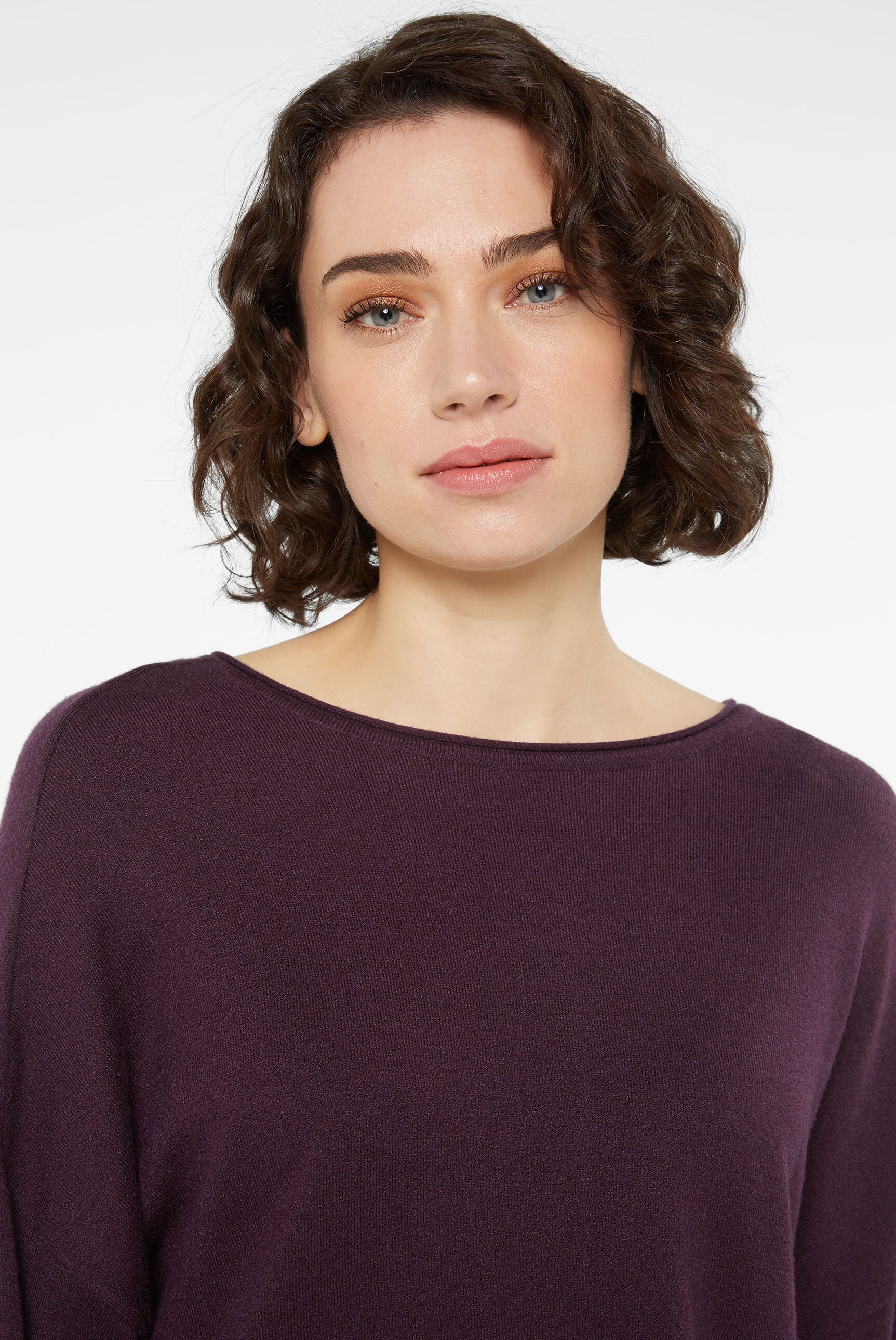 SENSES.THE LABEL Rundhalspullover, mit Rollsäumen