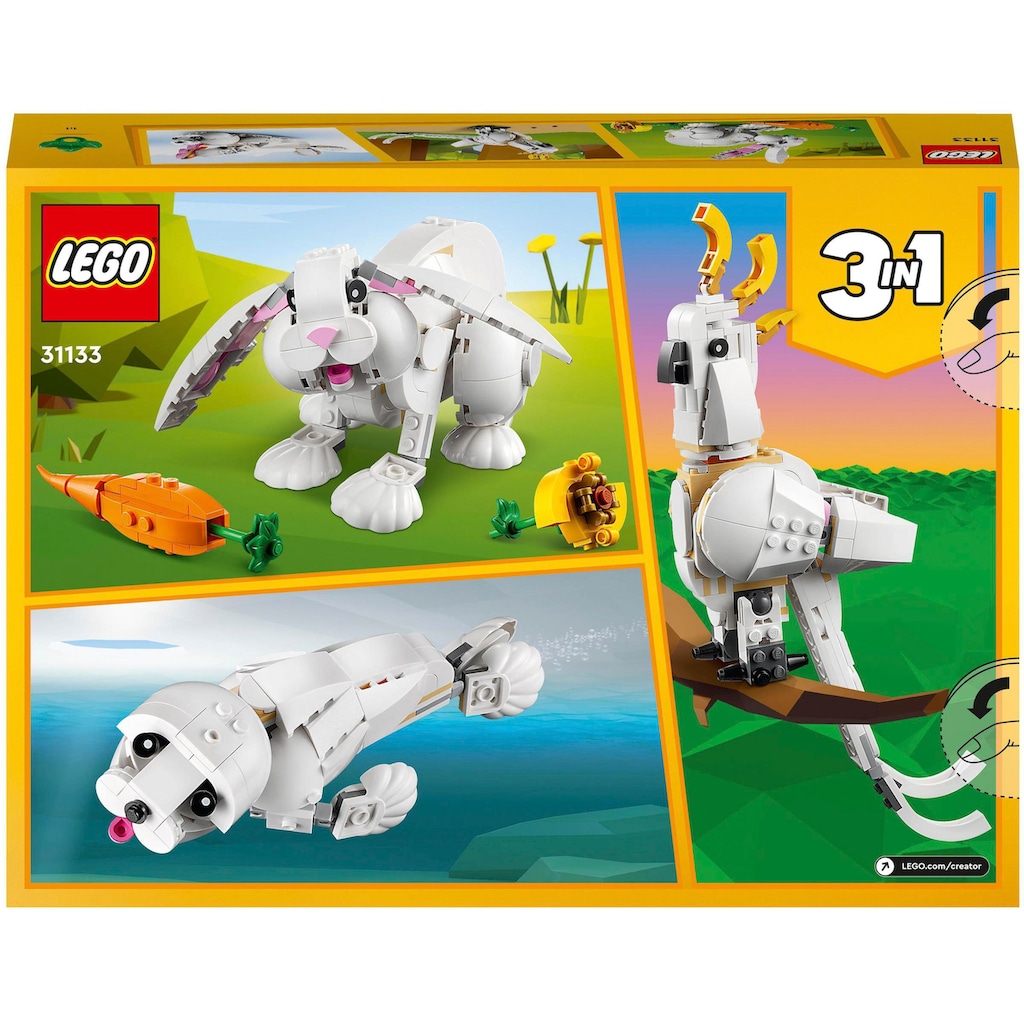 LEGO® Konstruktionsspielsteine »Weißer Hase (31133), LEGO® Creator 3in1«, (258 St.)