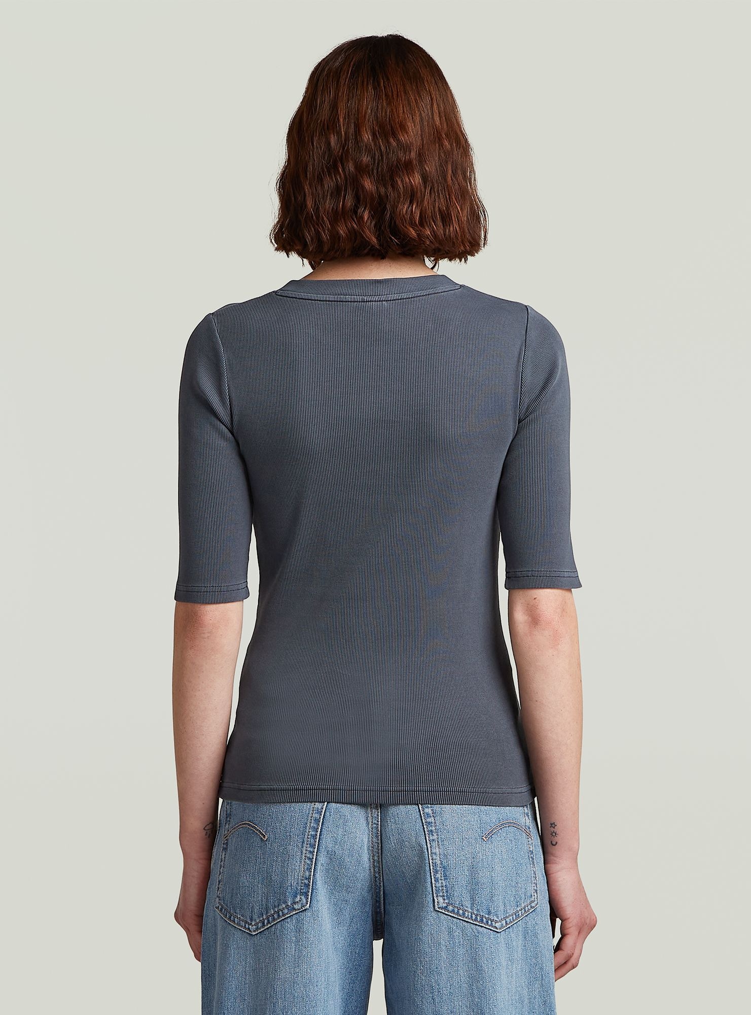 G-STAR T-Shirt "Washed A-Line Slim Rib T-Shirt" günstig online kaufen