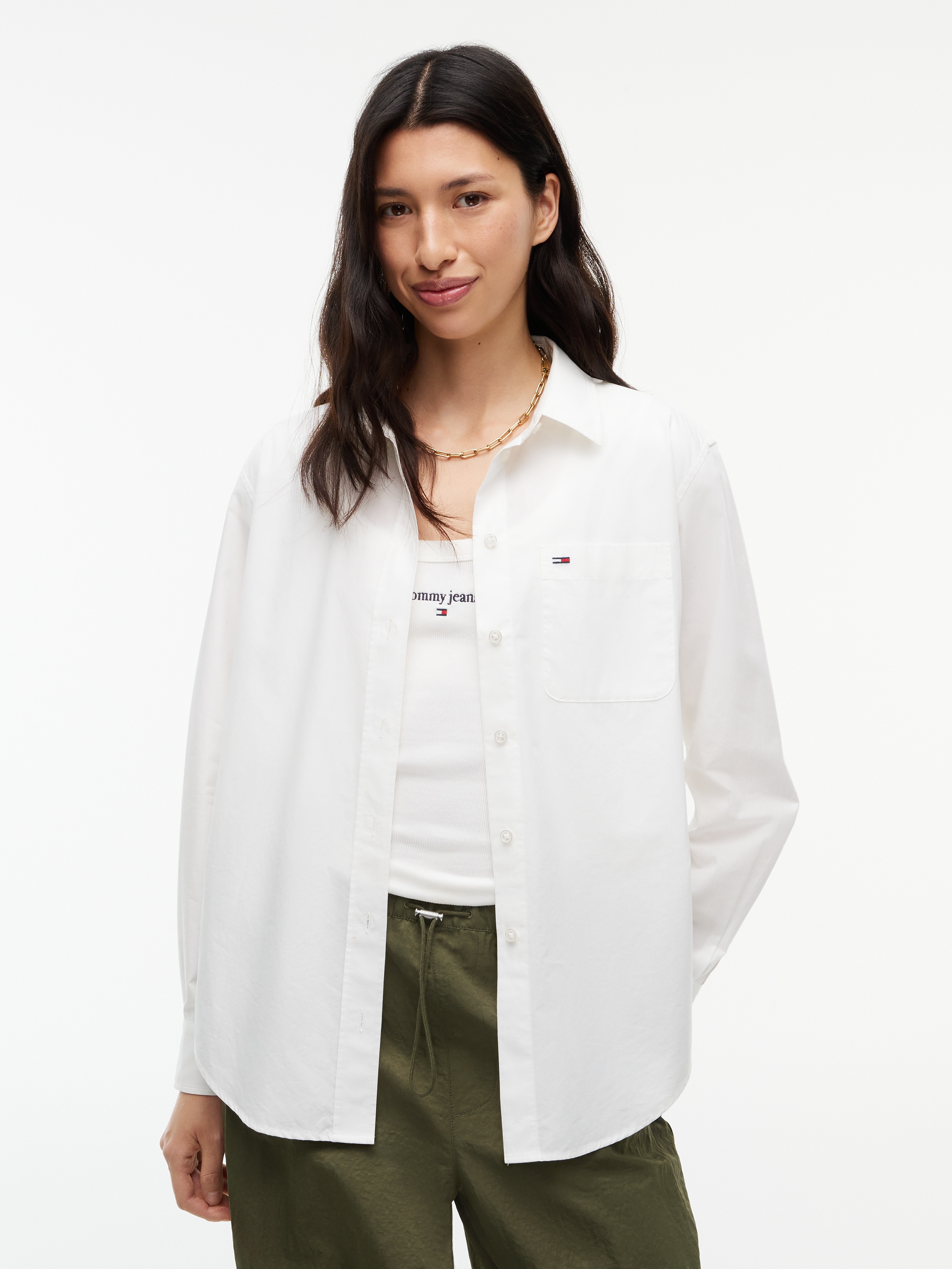 Tommy Jeans Langarmbluse "TJW RLX ESSENTIAL SHIRT" Baumwolle, relaxed fit