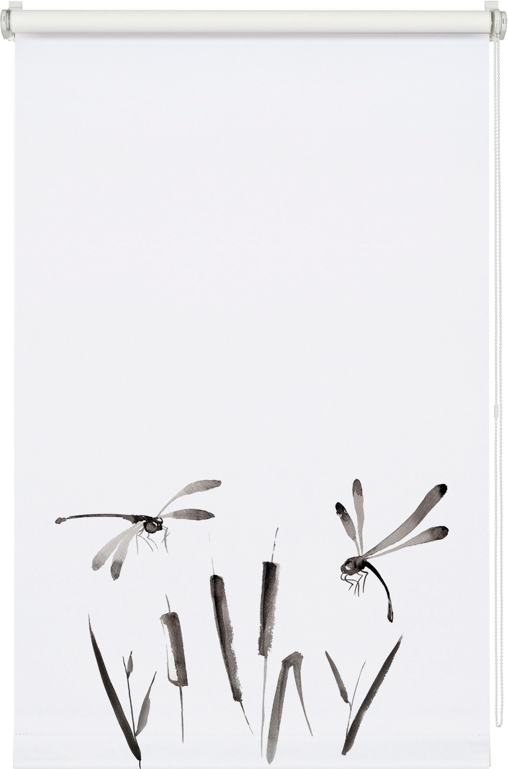 GARDINIA Seitenzugrollo "weiß / Dekor" blickdicht Sichtschutz ohne Bohren f günstig online kaufen