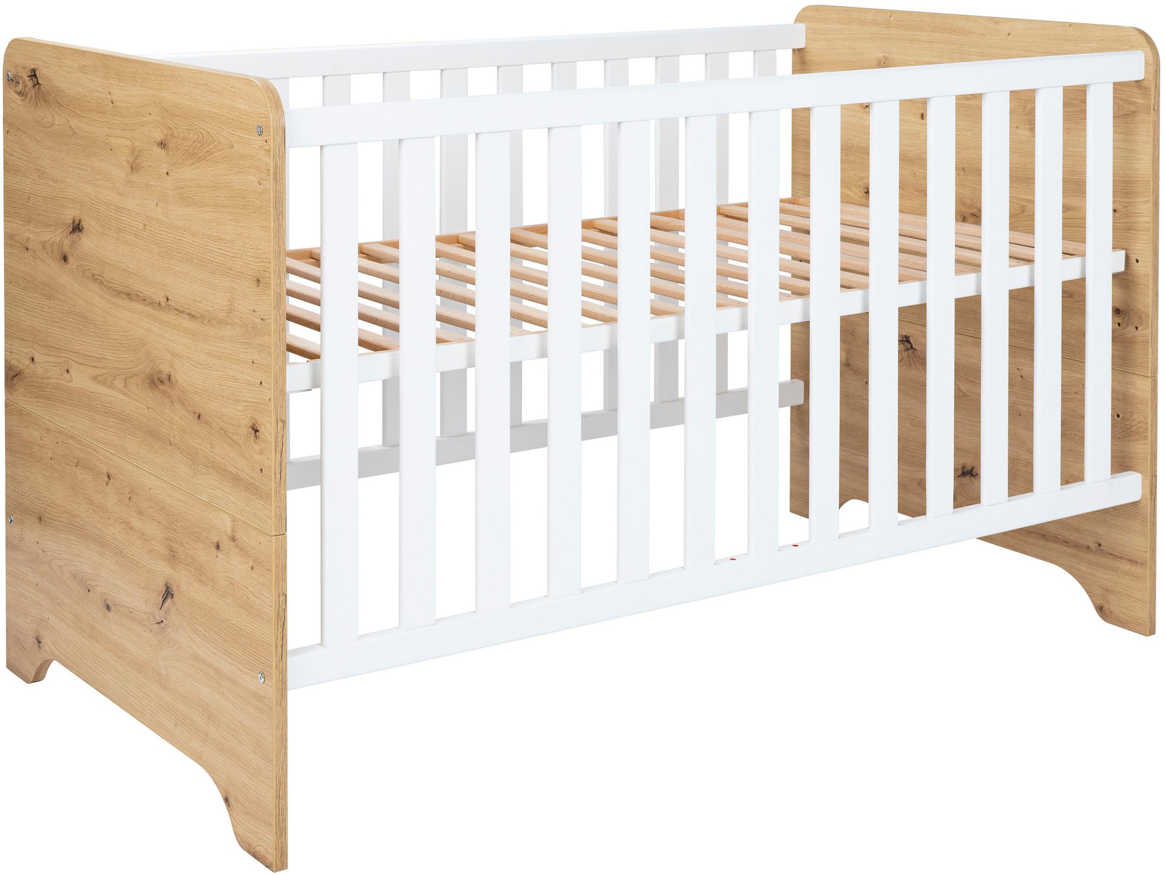 Babymöbel-Set ARTHUR BERNDT "Babyzimmer Set »Marlon« 2-teilig", weiß (natur), ohne Matratze, B/H: 70cm x 140cm, Hartfaserplatte, Holzwerkstoff, MDF, Massivholz, Schlafzimmermöbel-Sets 2