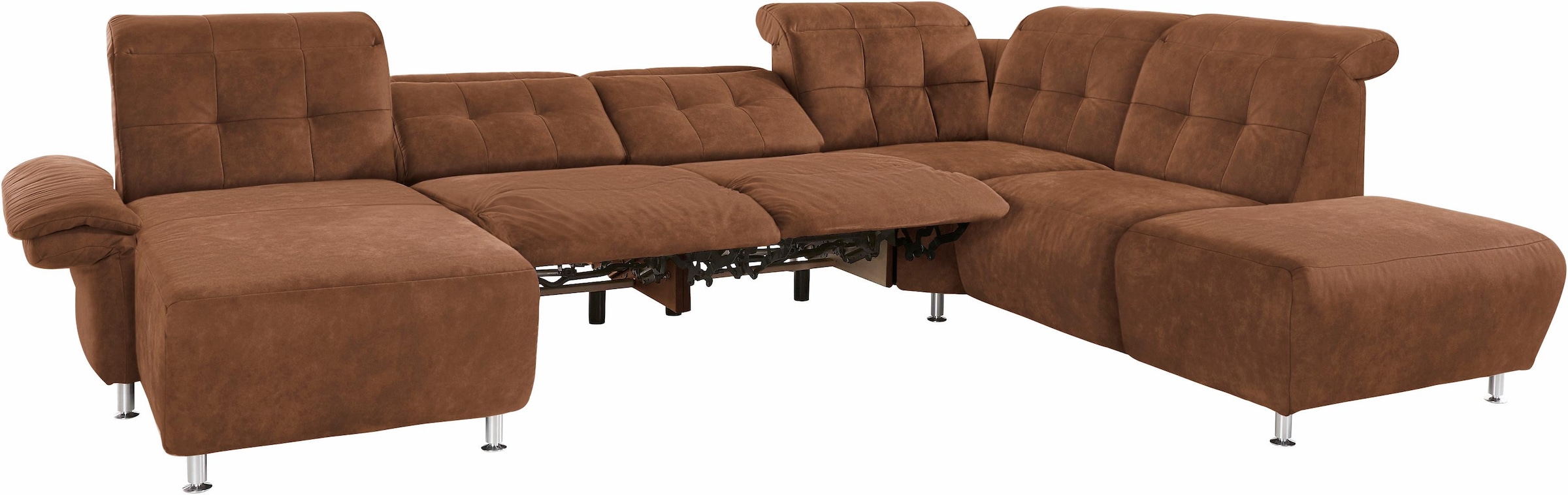 Places of Style Wohnlandschaft »Manhattan U-Form«, 2 Sitze mit elektrischer Relaxfunktion, verstellbare Armlehnen