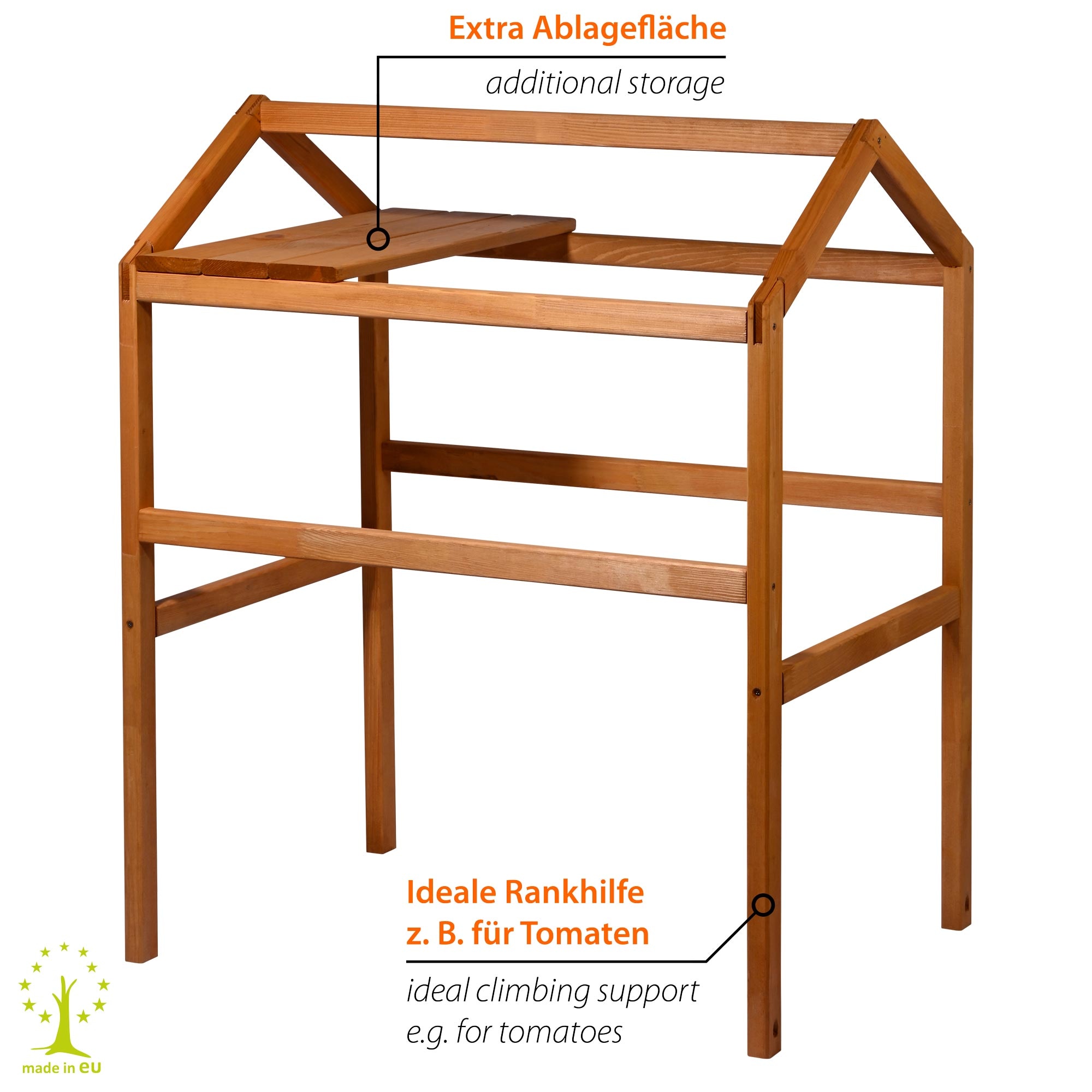 dobar Rankhilfe »Pflanzturm-Aufsatz für Hochbeet Kubus 2.0, mit Ablage, hellbraun« Außenmaße des Pflanzturm-Aufsatzes 74x54x89 cm (LxBxH)