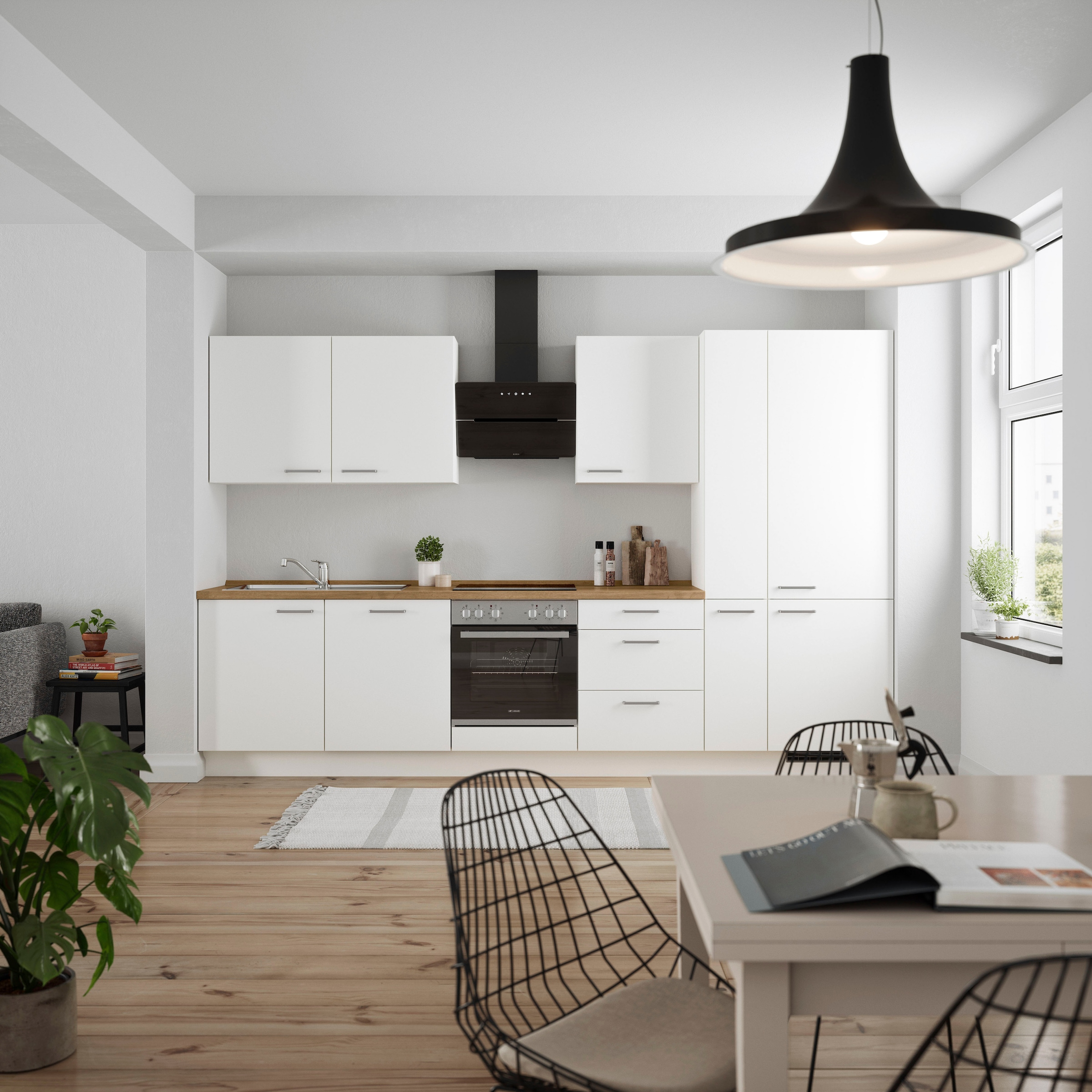 nobilia® Küchenzeile »"Touch II"«, vormontiert, Ausrichtung wählbar, Breite 330 cm, wahlw. mit E-Geräten