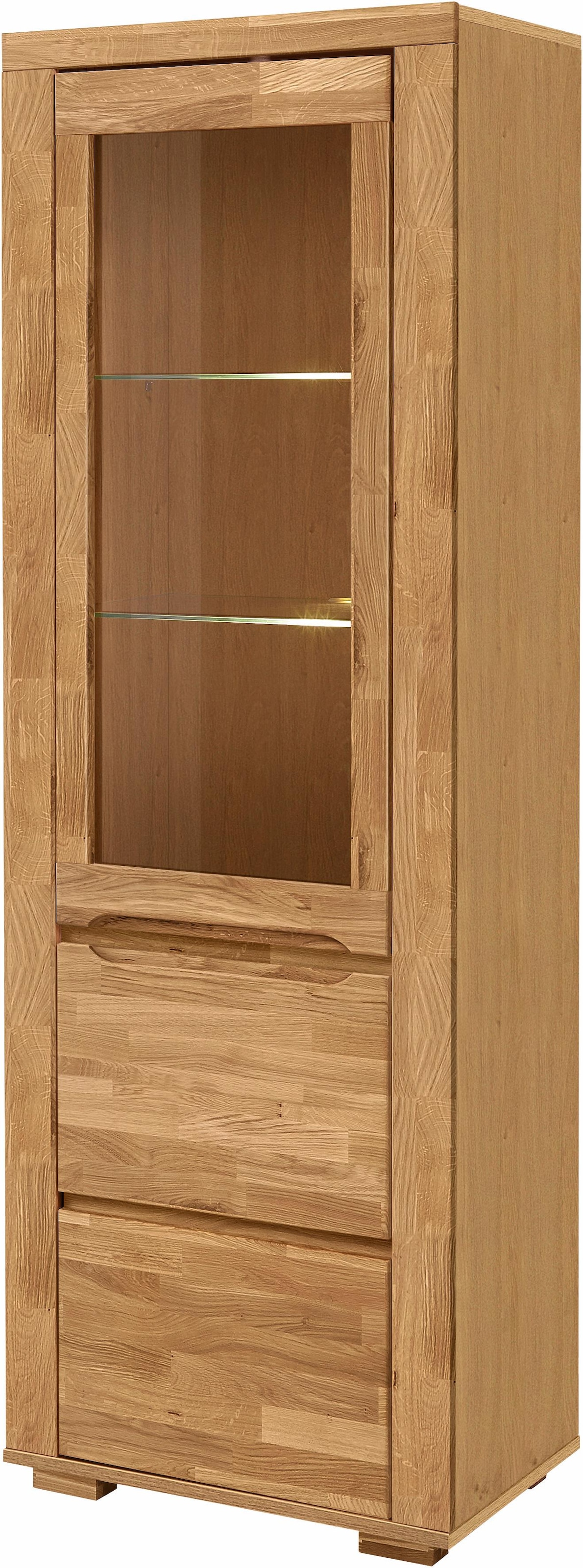 OTTO home Vitrine "DENIS75, 5 Fächer, Teilmassiv, 1 Tür mit Glaseinsatz, gr günstig online kaufen