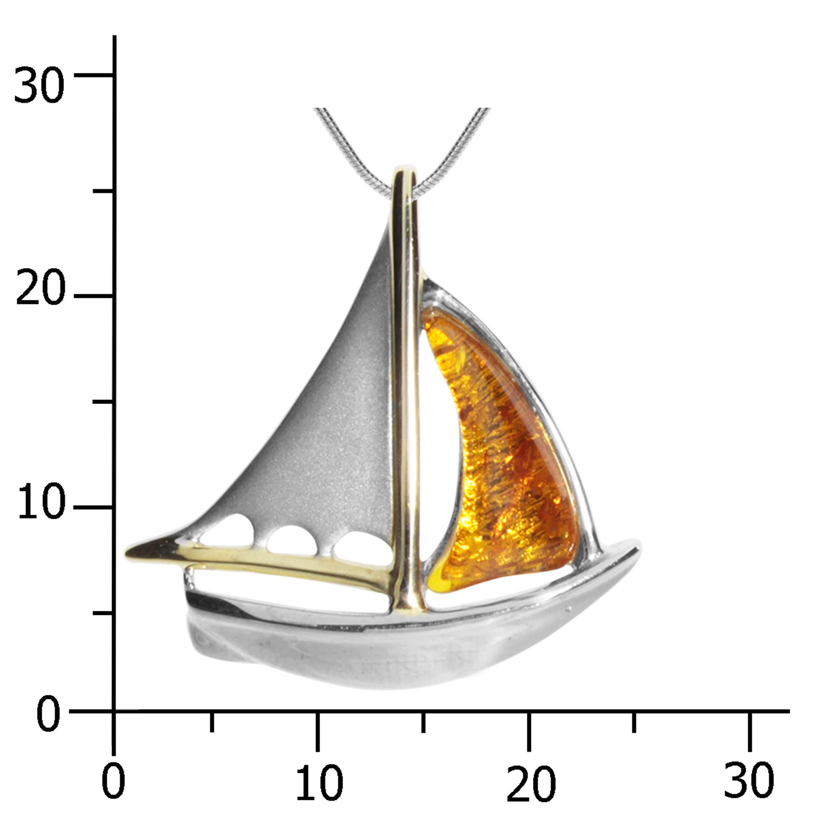 OSTSEE-SCHMUCK Kette mit Anhänger »Ostsee-Schmuck Kette mit Anhänger Schiff«, (2 tlg.)