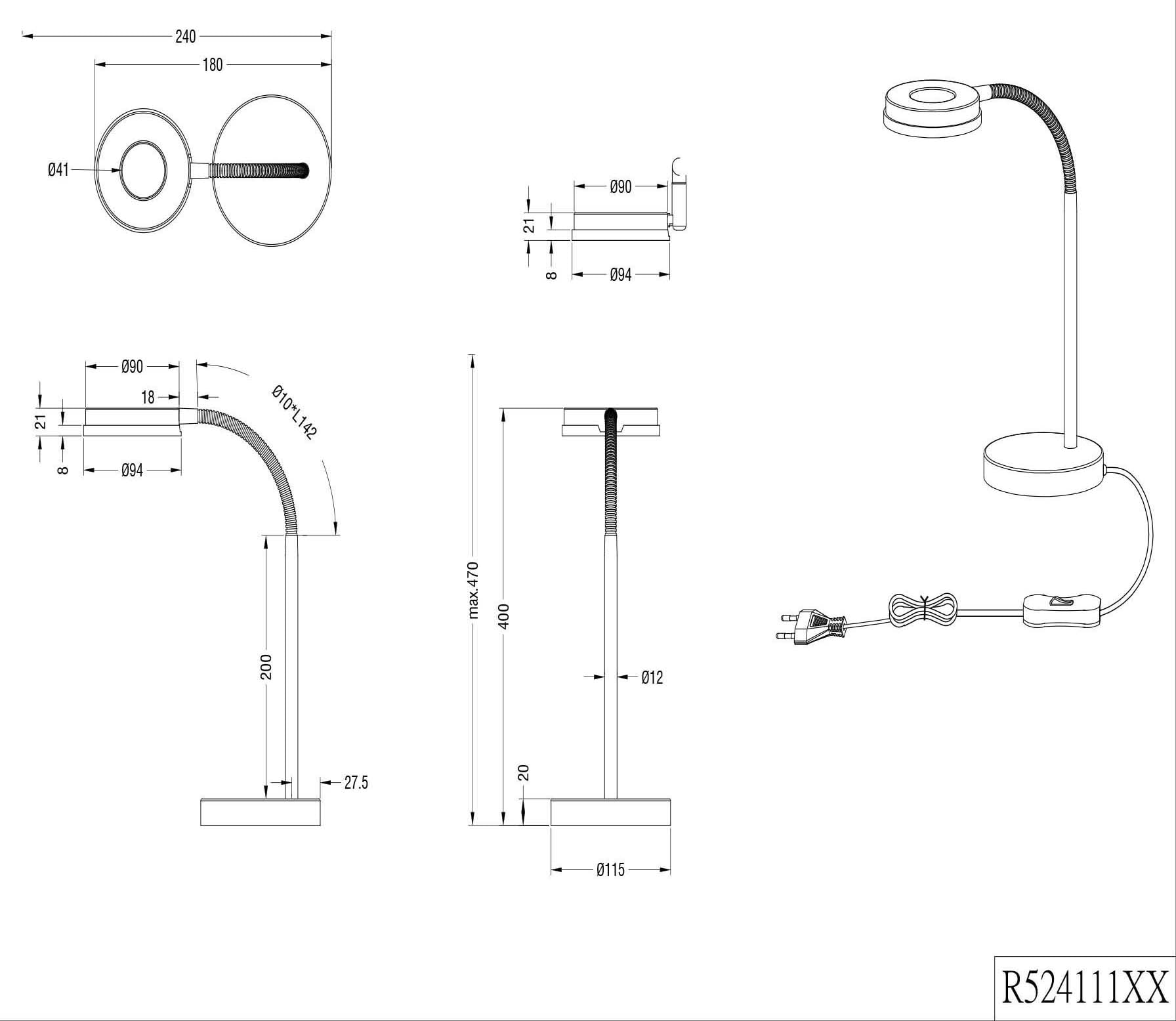 TRIO Leuchten LED Tischleuchte »Rennes«, 1 flammig, Leuchtmittel LED-Board | LED fest integriert, Schreibtischlampe, verstellbarer Flexarm, weiß, warmweiß, 3000 Kelvin