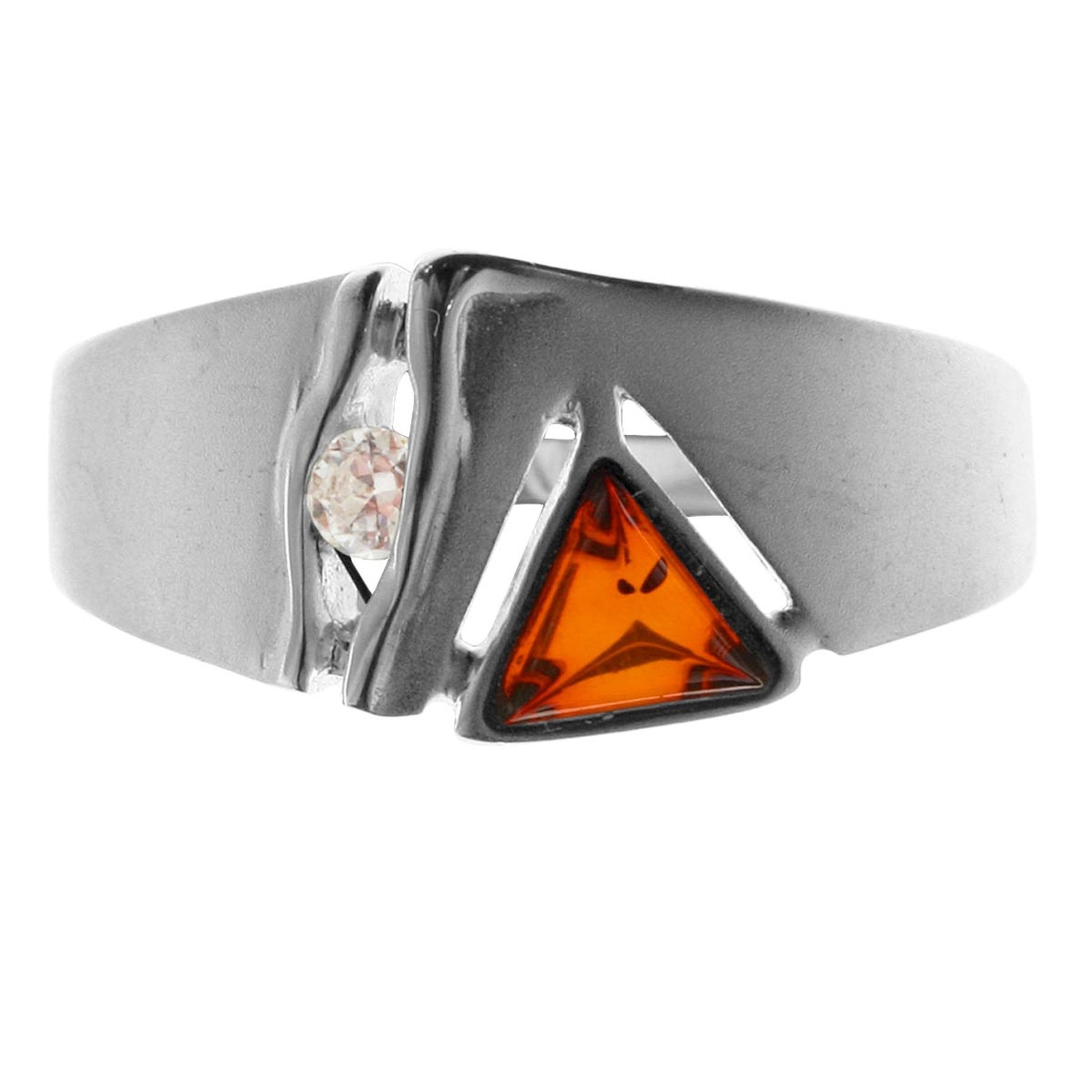 OSTSEE-SCHMUCK Fingerring »- Benita - Silber 925/000 - Bernstein/Zirk.«