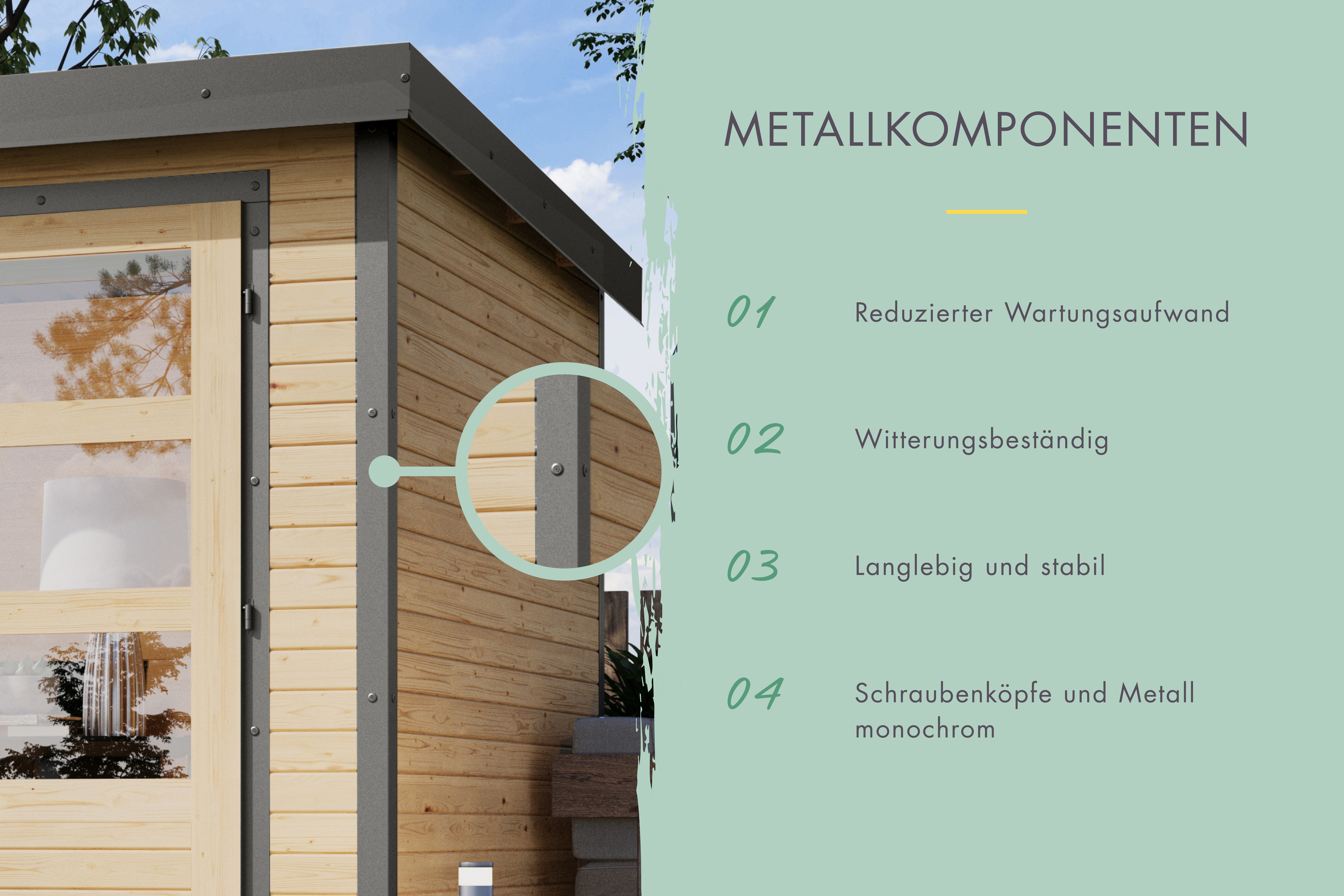 Thumbnail - Karibu Gartenhaus "Jupiter 4 A", in verschiedenen Farben