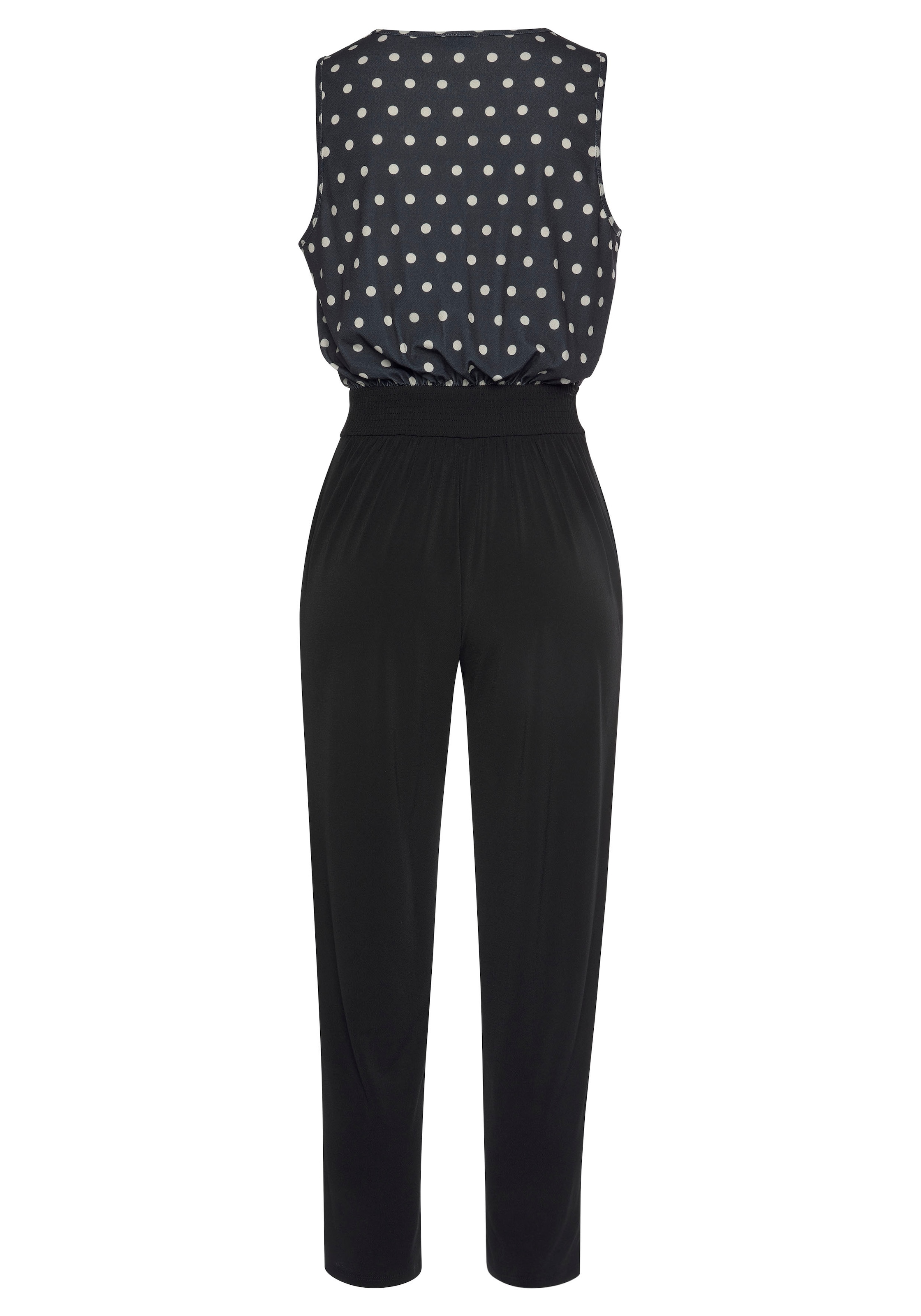 LASCANA Overall, mit bedrucktem Oberteil, eleganter Jumpsuit mit V-Ausschnitt