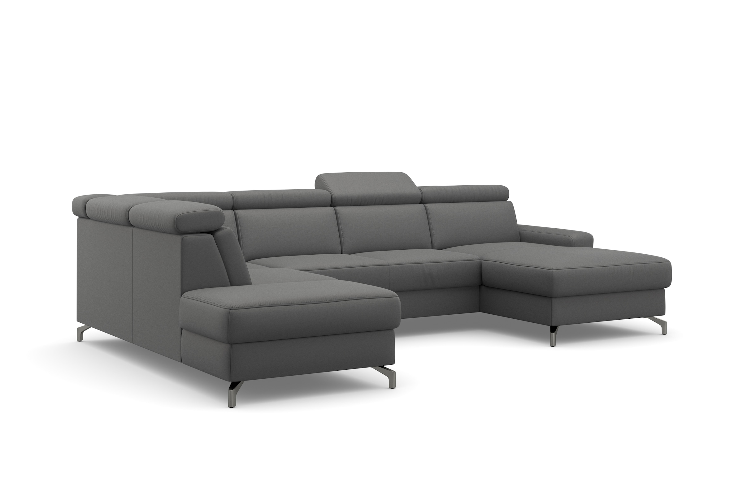sit&more Wohnlandschaft »Scarlett U-Form« inklusive Kopfteilverstellung, wahlweise mit Bettfunktion, Bettkasten