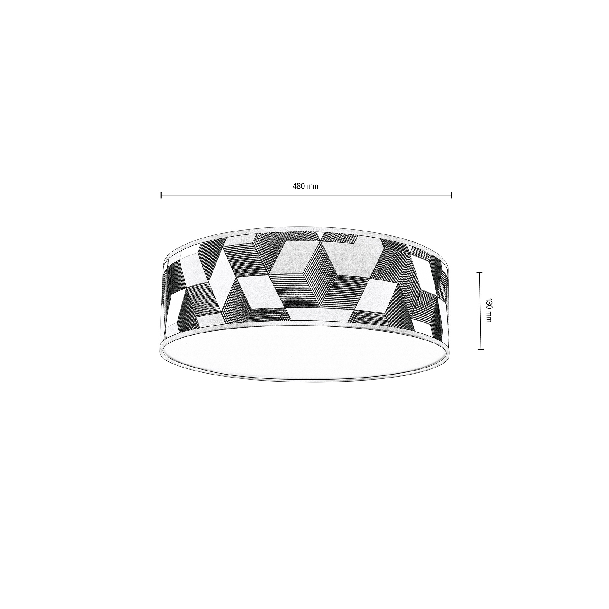 BRITOP LIGHTING Deckenleuchte »ESPACIO«, 4 flammig, Leuchtmittel E27 | ohne Leuchtmittel, Lampenschirm befestigt an Magneten, laminierte Tapete mit Acrylblende