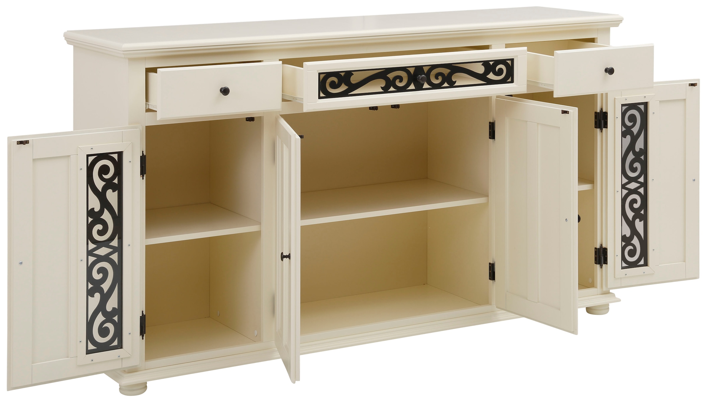 Home affaire Sideboard »Arabesk«, Kommode mit dekorativen Fräsungen, Breite 171 cm