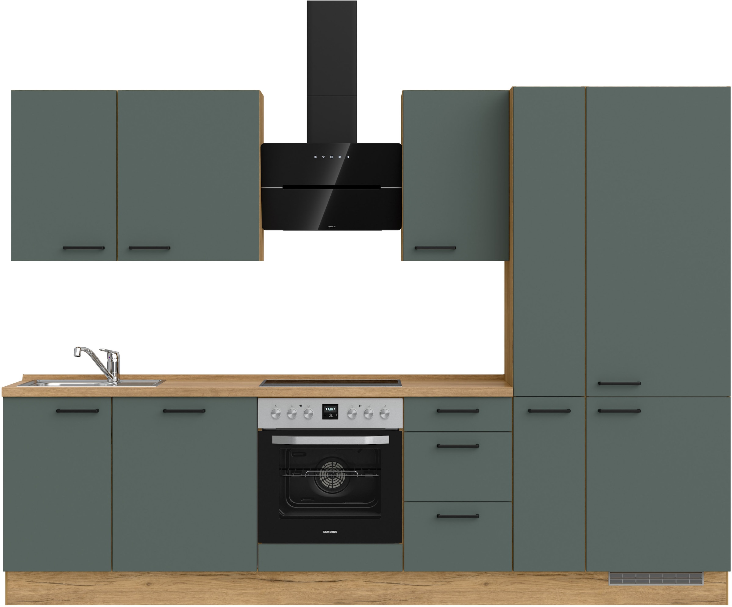 nobilia® Küchenzeile »"Easytouch II"« vormontiert, Ausrichtung wählbar, Breite 300 cm, wahlw. mit E-Geräten