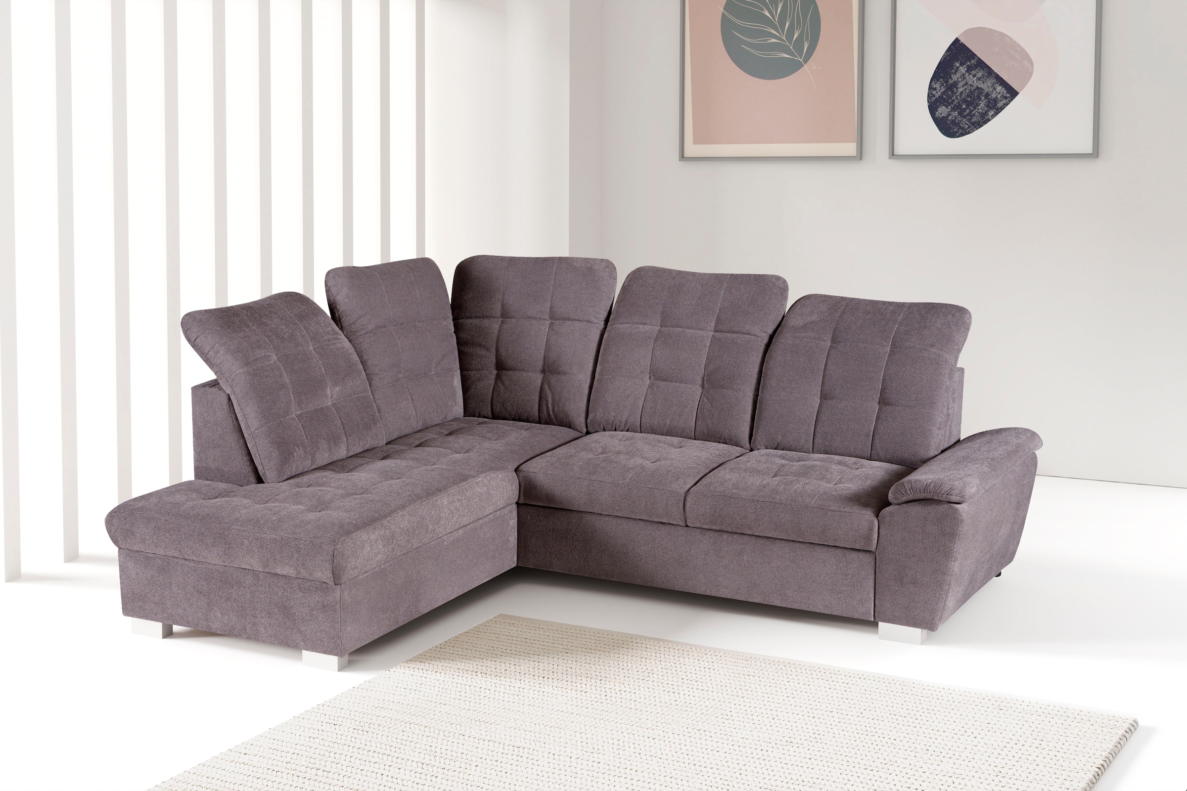 WERK2 Ecksofa "Brindisi, Multifunktion, bequem & komfortabel, Breite 263cm, günstig online kaufen