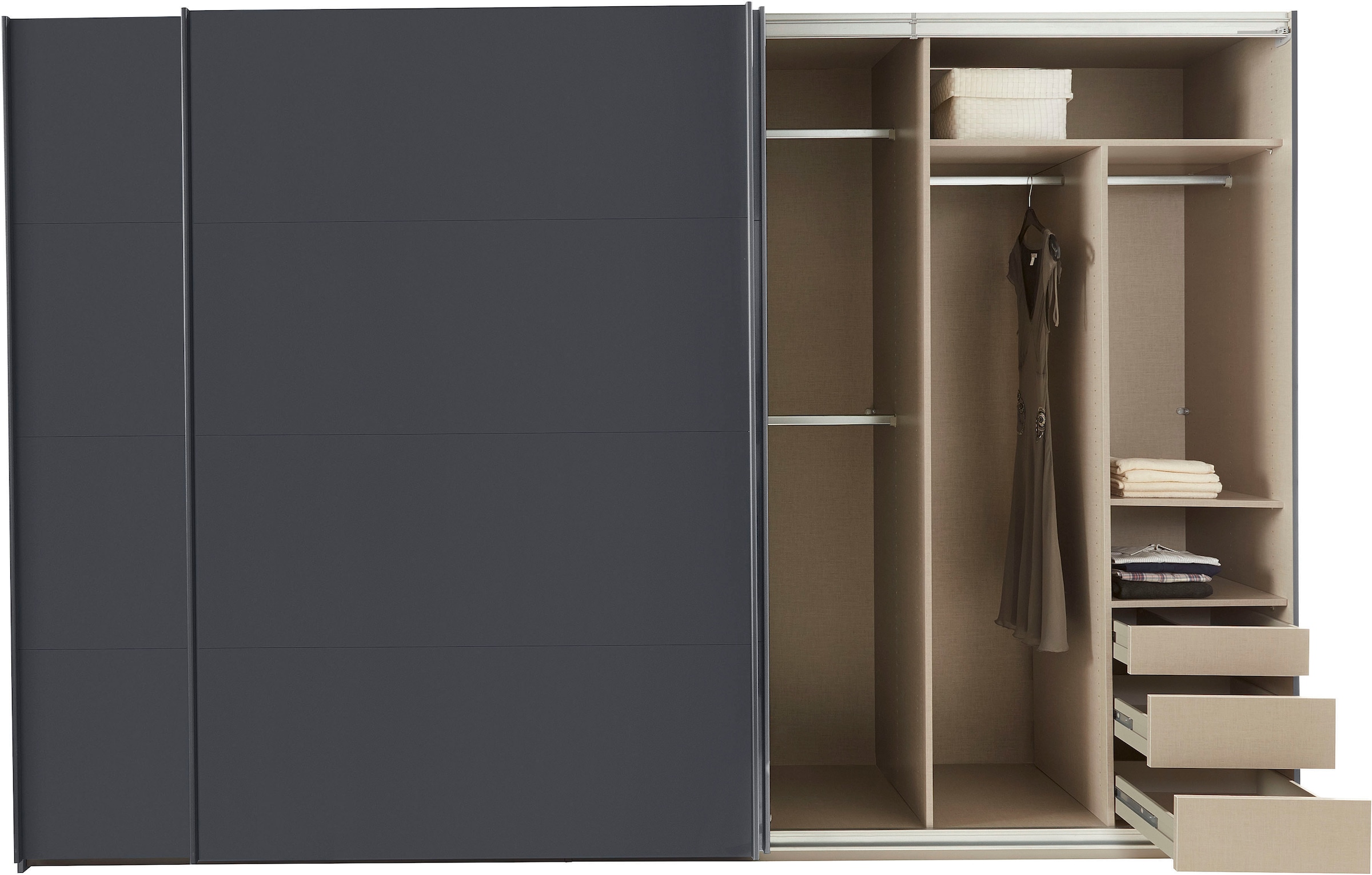 rauch Schwebetürenschrank »Kleiderschrank Schrank Garderobe TOPSELLER OTELI inkl. Inneneinteilung«, mit 3 Innenschubladen sowie zusätzlichen Einlegeböden MADE IN GERMANY