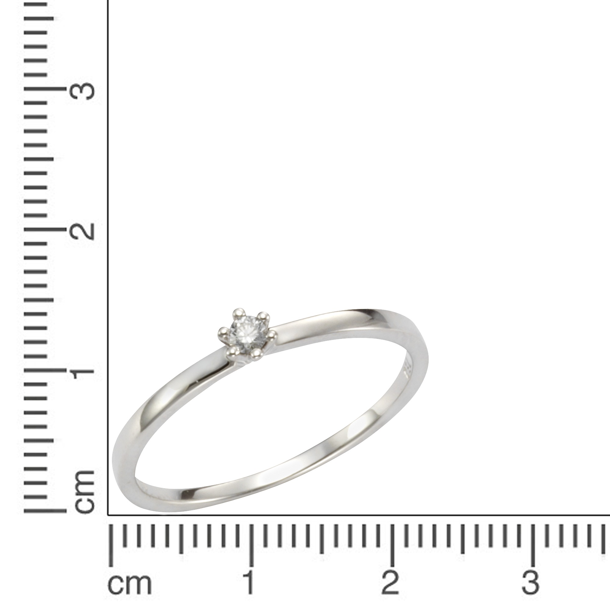 OROLINO Gold 750 Diamond Finger Ring White Size 56 3