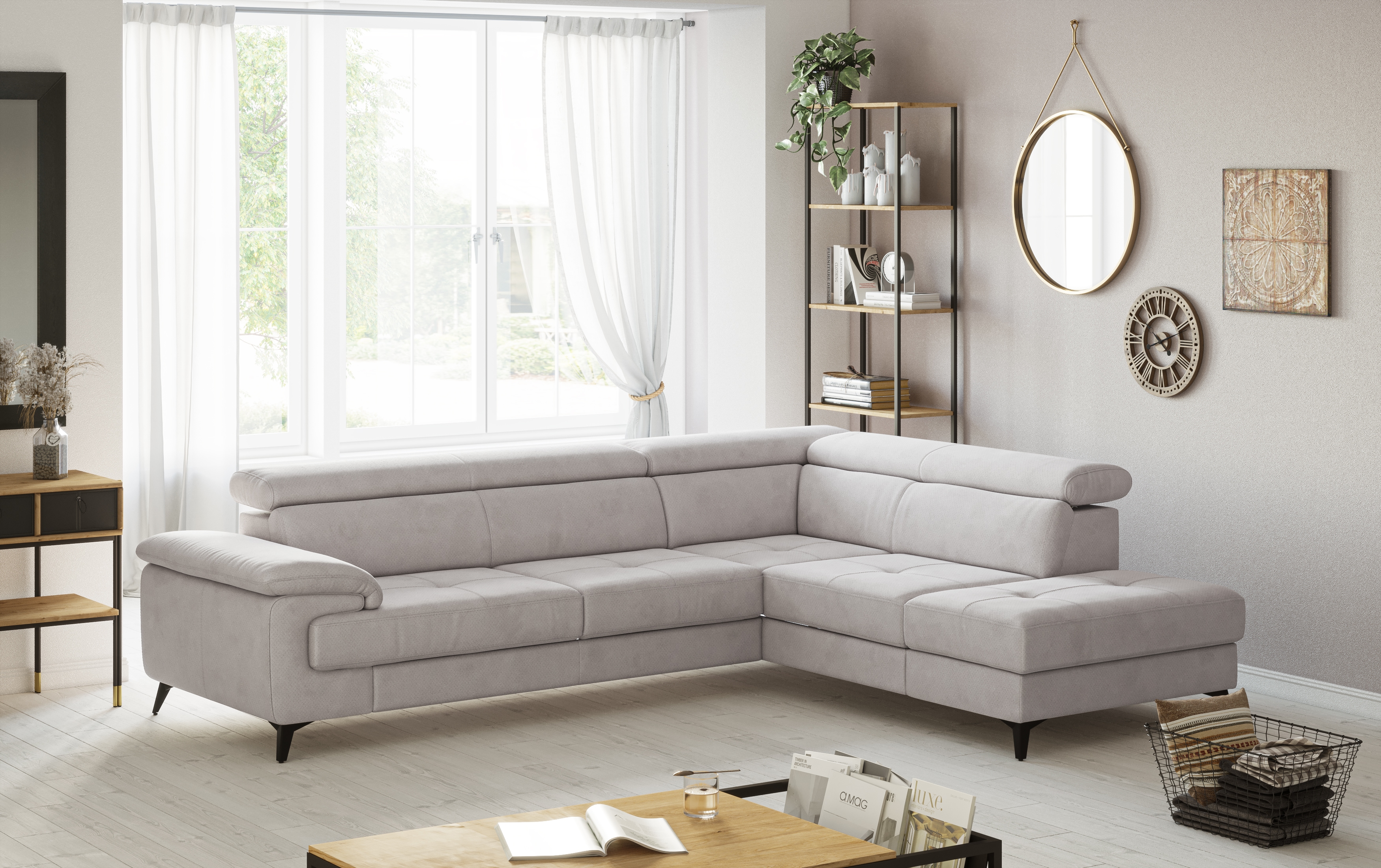 OTTO home Ecksofa "Astra L-Form, B: 286 cm" mit Kopfteilverstellung, optional Schlaffunktion & Bettkasten