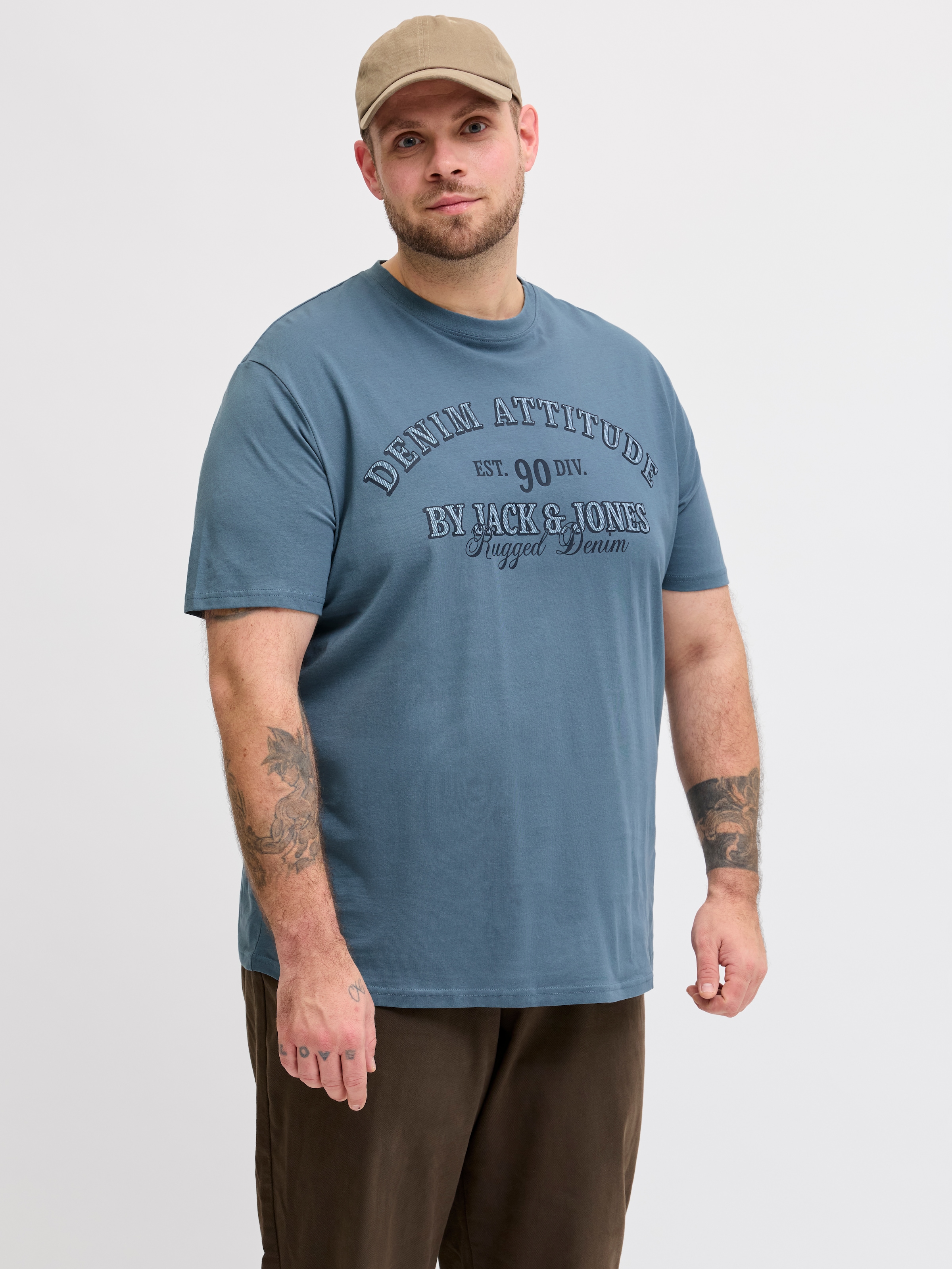 Jack & Jones PlusSize T-Shirt "JJEDENVER GRAPHIC TEE SS O-NECK SN PLS" mit auffälligem Print