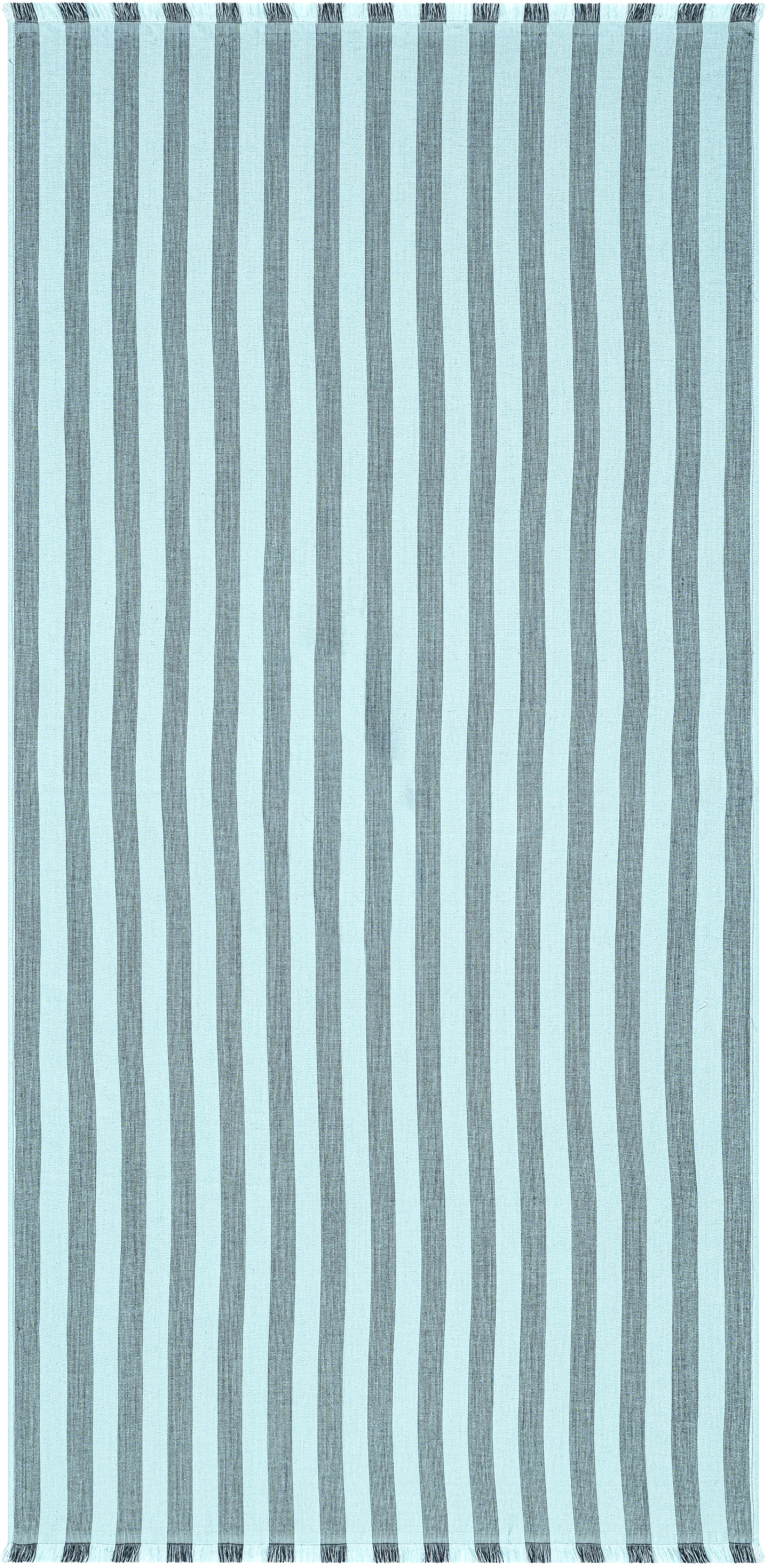 Strandtuch EGERIA, B:80cm L:180cm, blau, gewebte Ware, Obermaterial: 65% Baumwolle, 20% Polyester, 15% Viskose, Handtücher, "Pestemal", 80x180 cm,