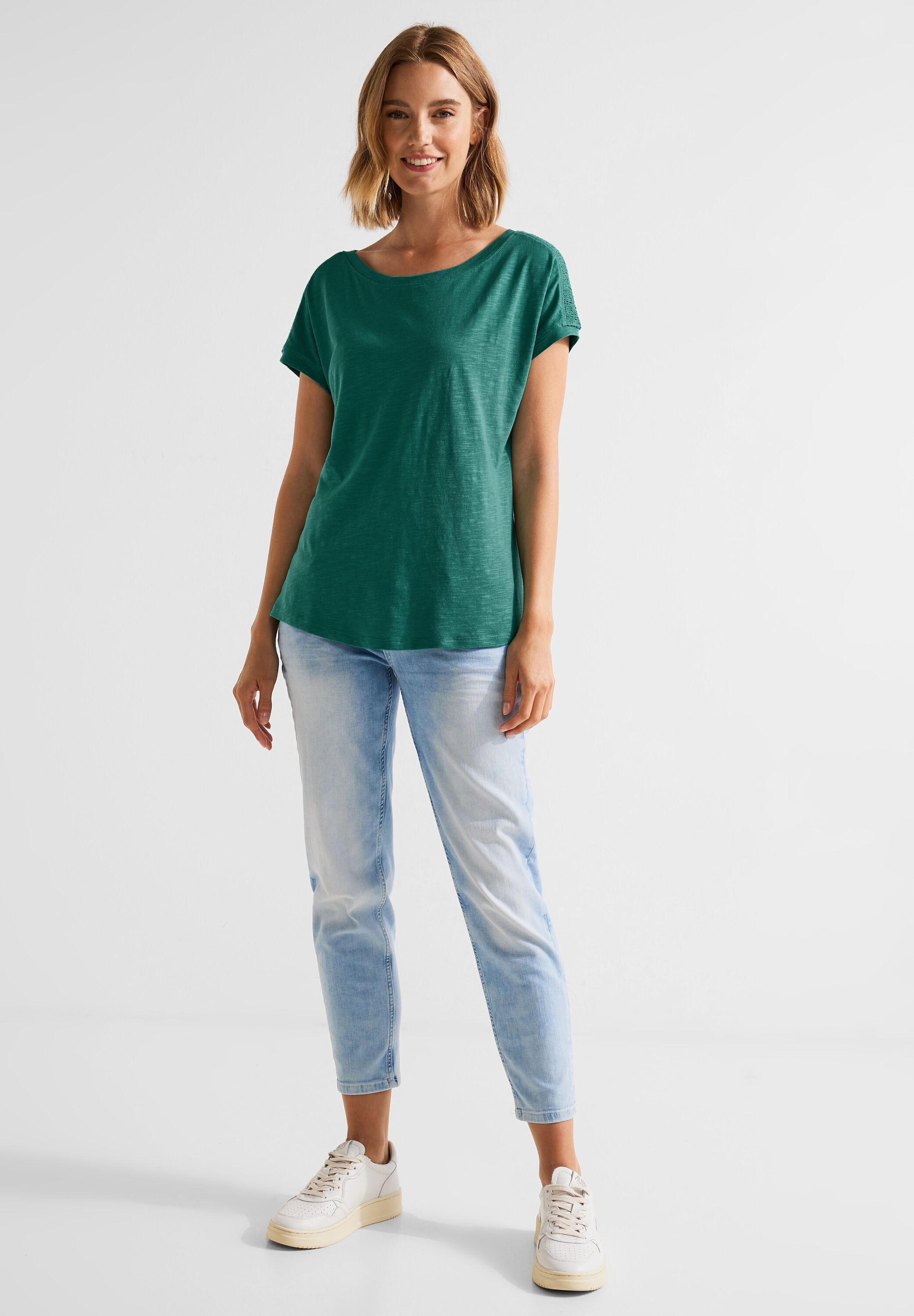 STREET ONE T-Shirt, aus softem Materialmix
