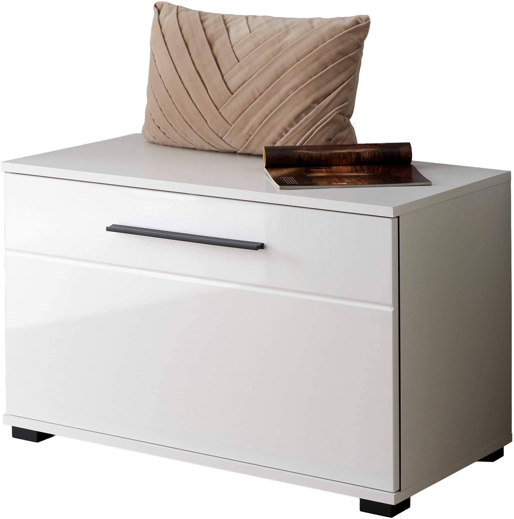 Home affaire Schuhbank »Cantara, Garderobenbank mit Klappe, Sitzbank in zwei Farben« ausreichend Stauraum, Platz für ca. 6 Paar Schuhe, 80 cm breit