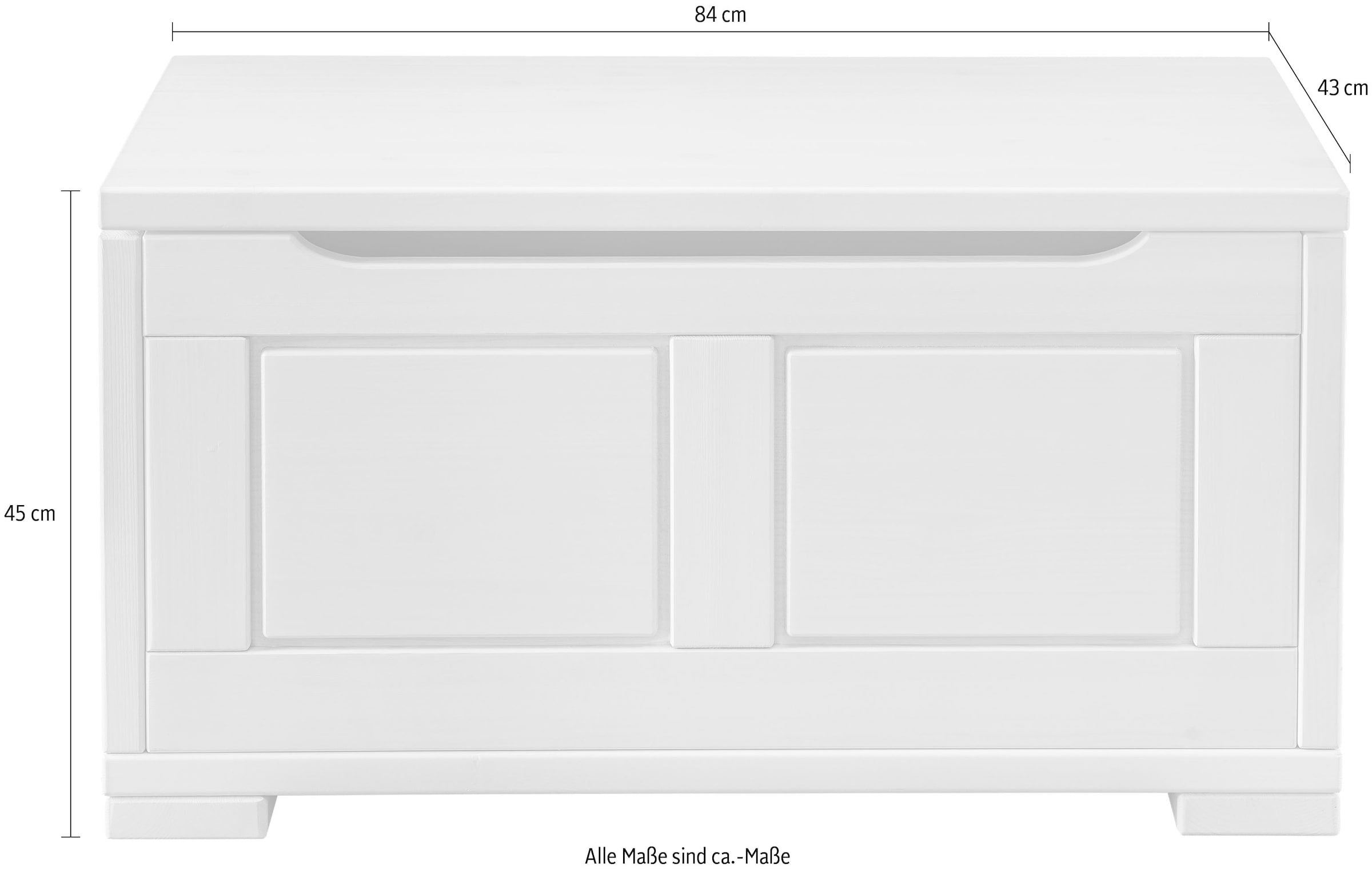 Lüttenhütt Truhe »Vita«, (1 St.), Deckeltruhe Spielzeugtruhe Aufbewahrungskiste Massivholz Breite 84 cm