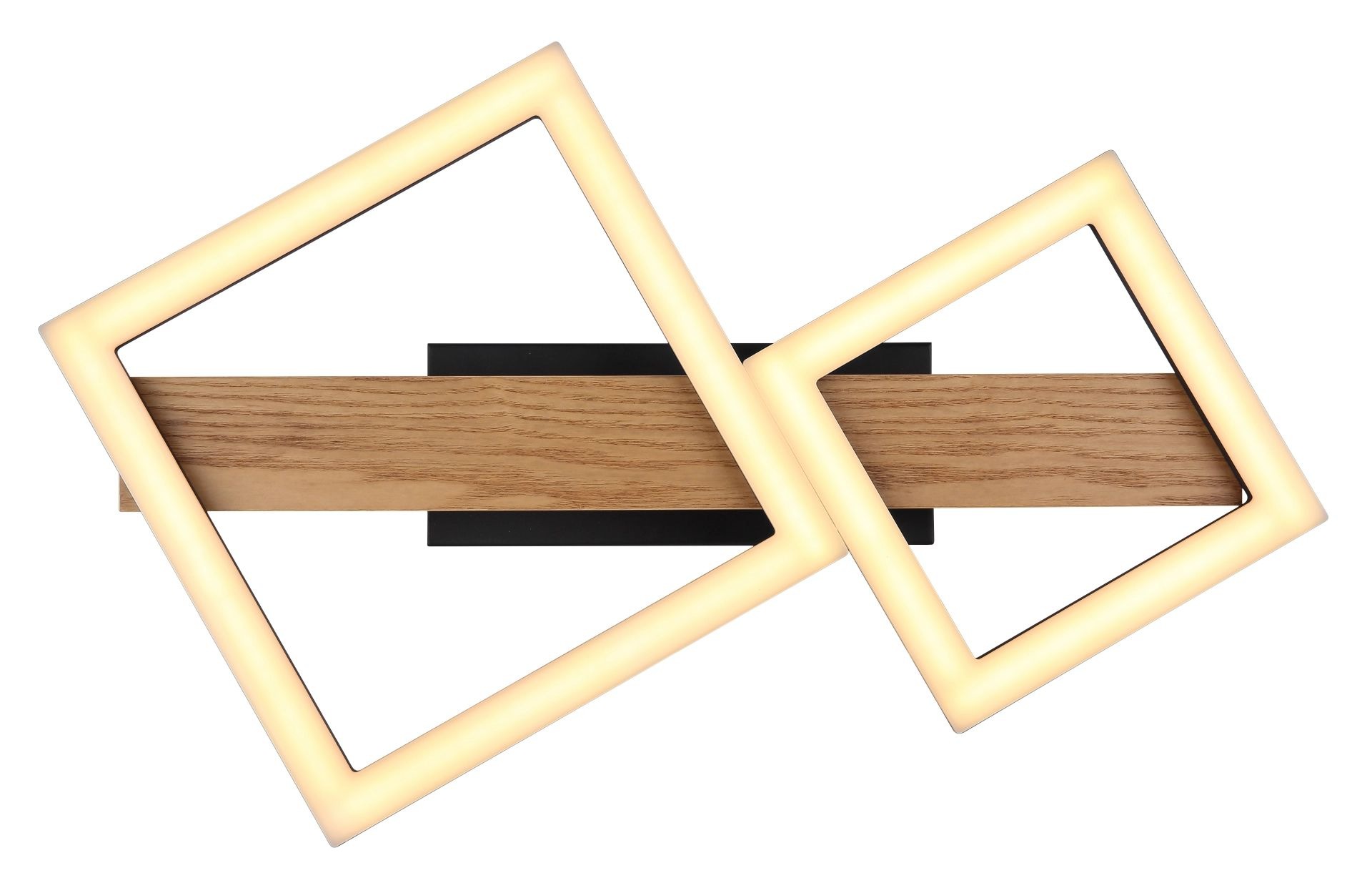GLOBO LIGHTING LED Deckenleuchte »DUSTIN«, Leuchtmittel LED-Modul | LED fest integriert, Deckenlampe, Holz, unterschiedliche Quadrate, Wohnbereich