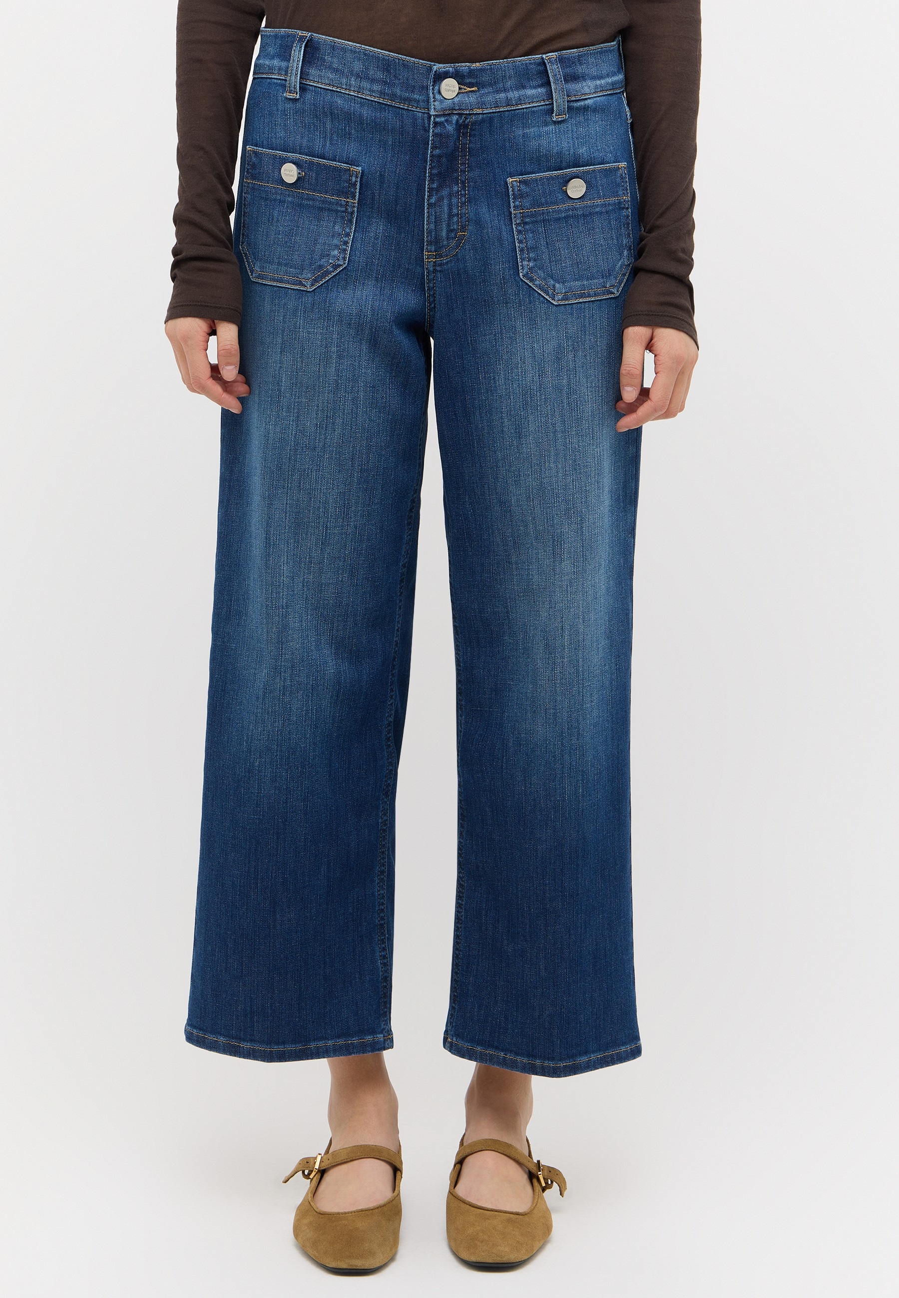 ANGELS 7/8-Jeans "LINN SMART" Culotte-Design, Relaxed Fit, aus weicher Baumwollmischung