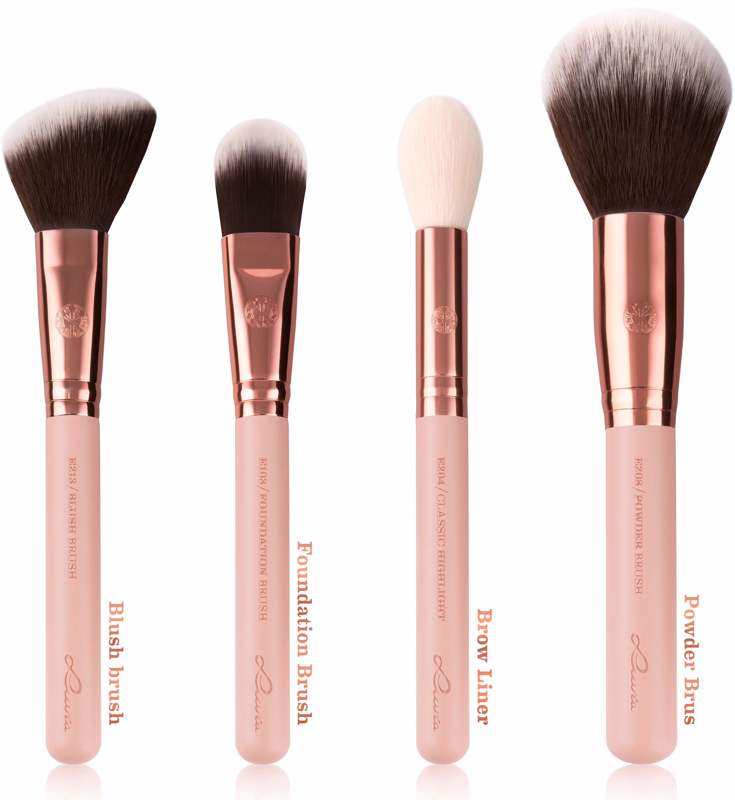 Luvia Cosmetics Kosmetikpinsel-Set »Essential Brushes - Rose Golden Vintage«,  (15 tlg., inkl. Pinseltasche), vegan bestellen | BAUR