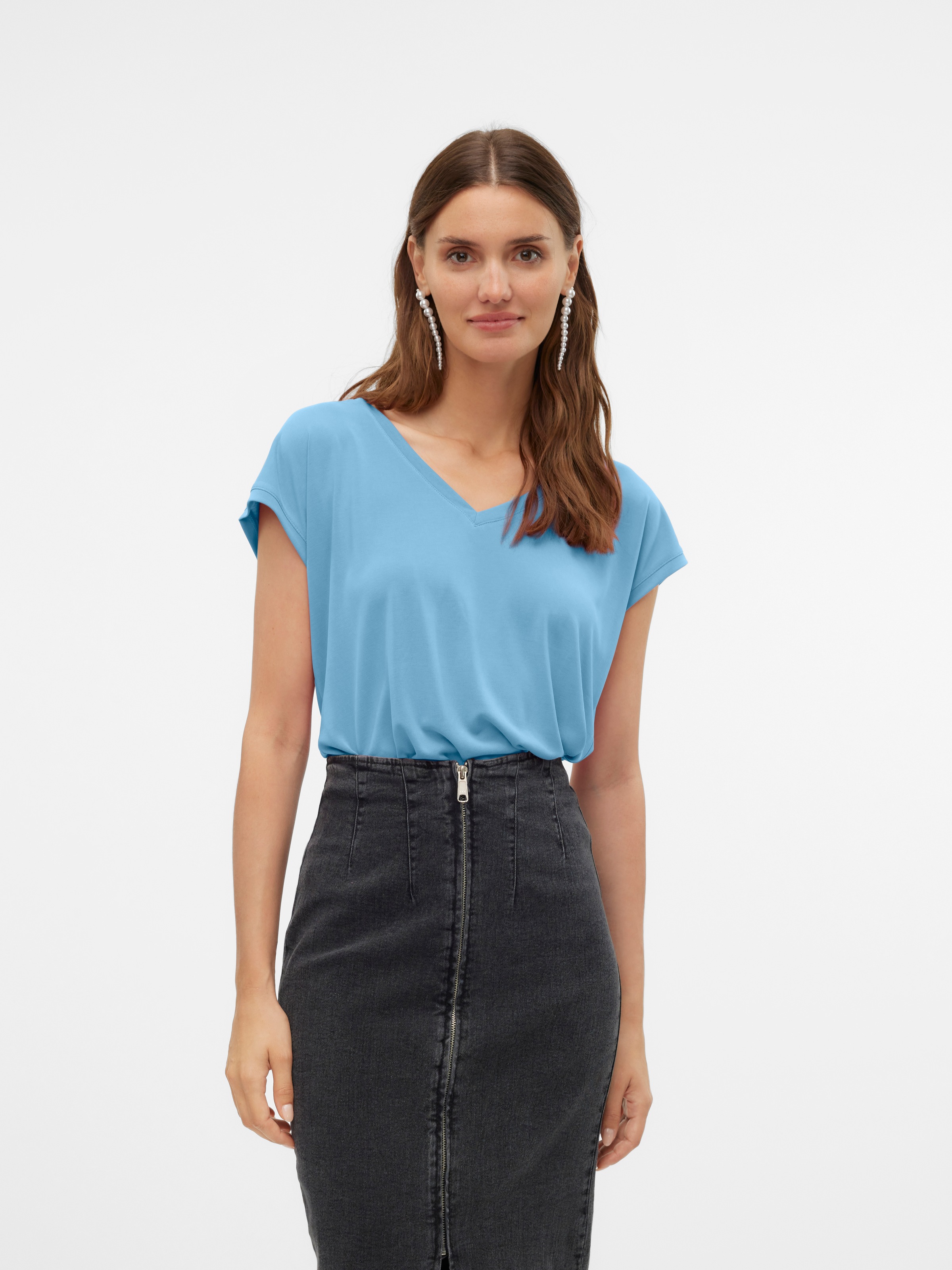 Vero Moda V-Shirt "VMFILLI SS V-NECK TEE GA NOOS" günstig online kaufen